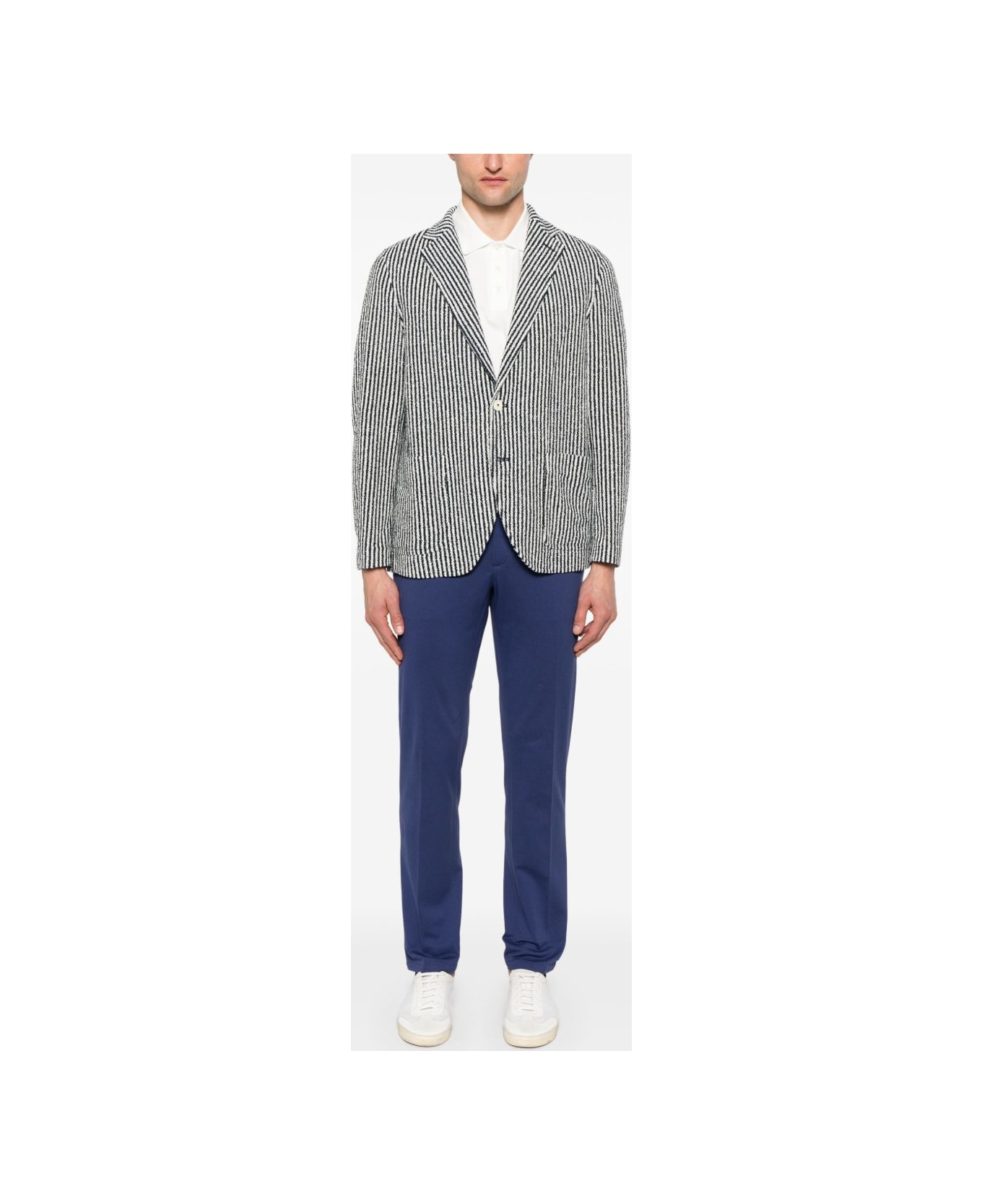 Circolo 1901 Striped Cotton Jacket - Blue