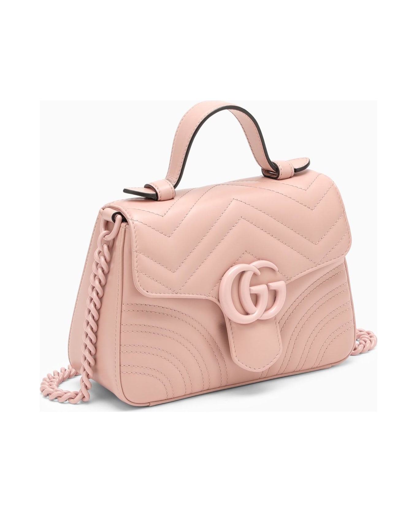 Gucci Gg Marmont Pink Leather Mini Handbag - Perfect Pink