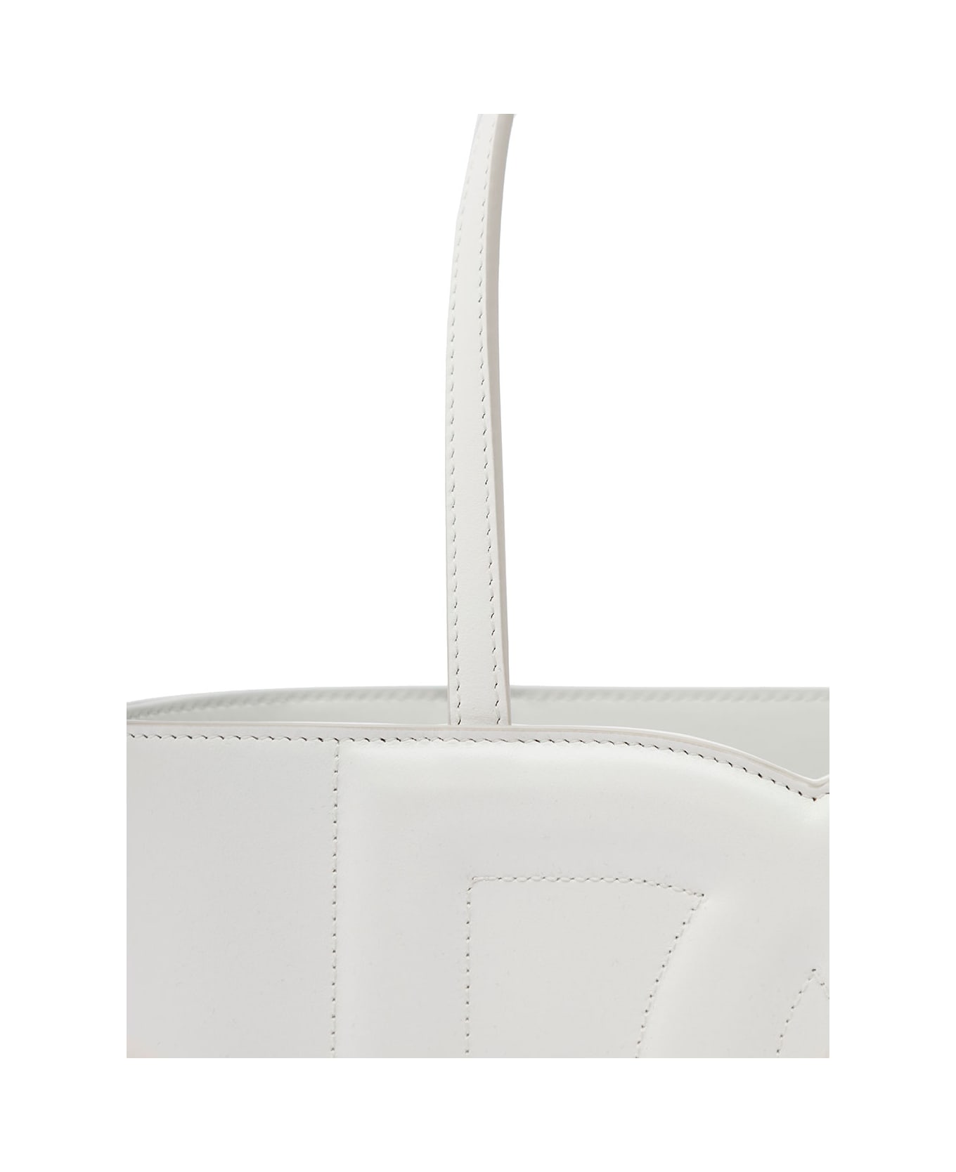 Dolce & Gabbana 'dg Logo' Small White Shopper In Leather Woman - Avorio