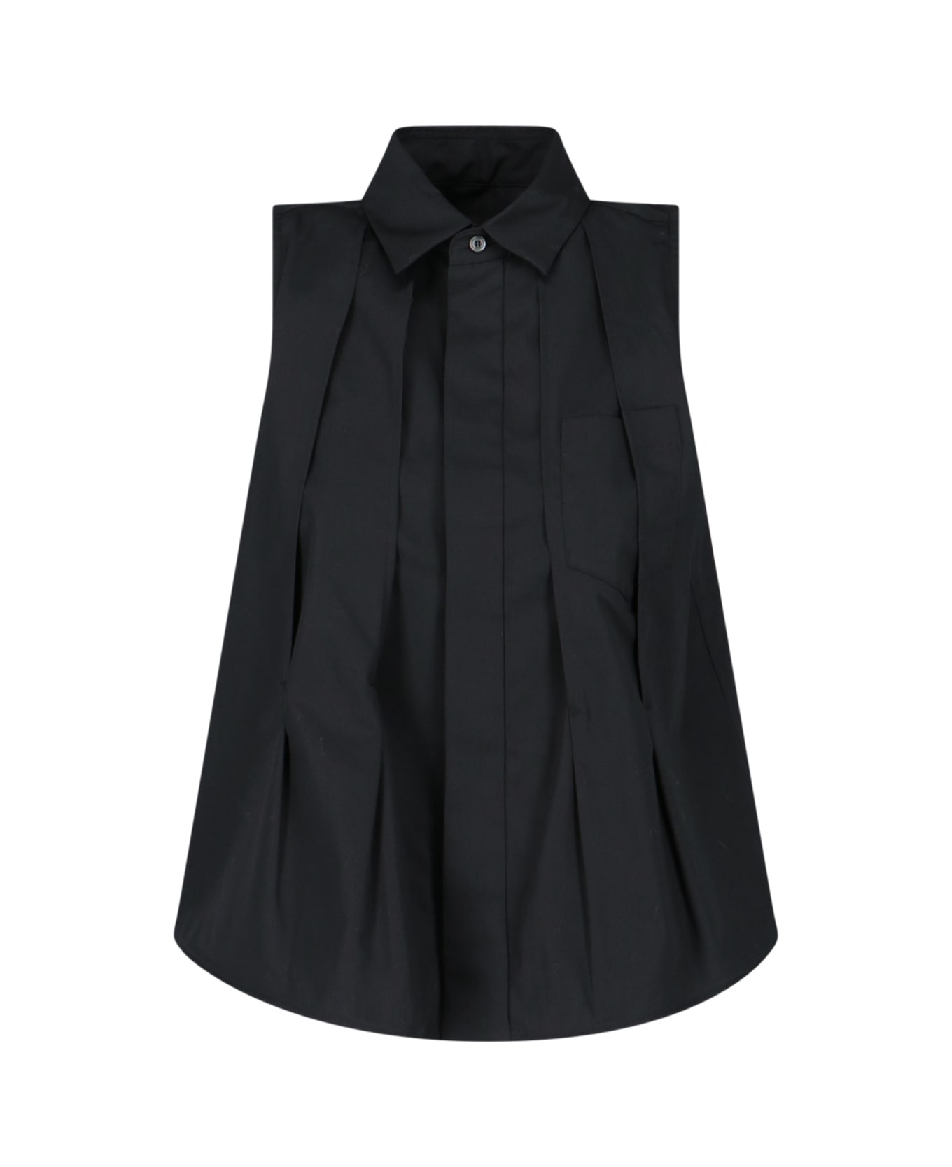Sacai Pleated Shirt - Black   シャツ