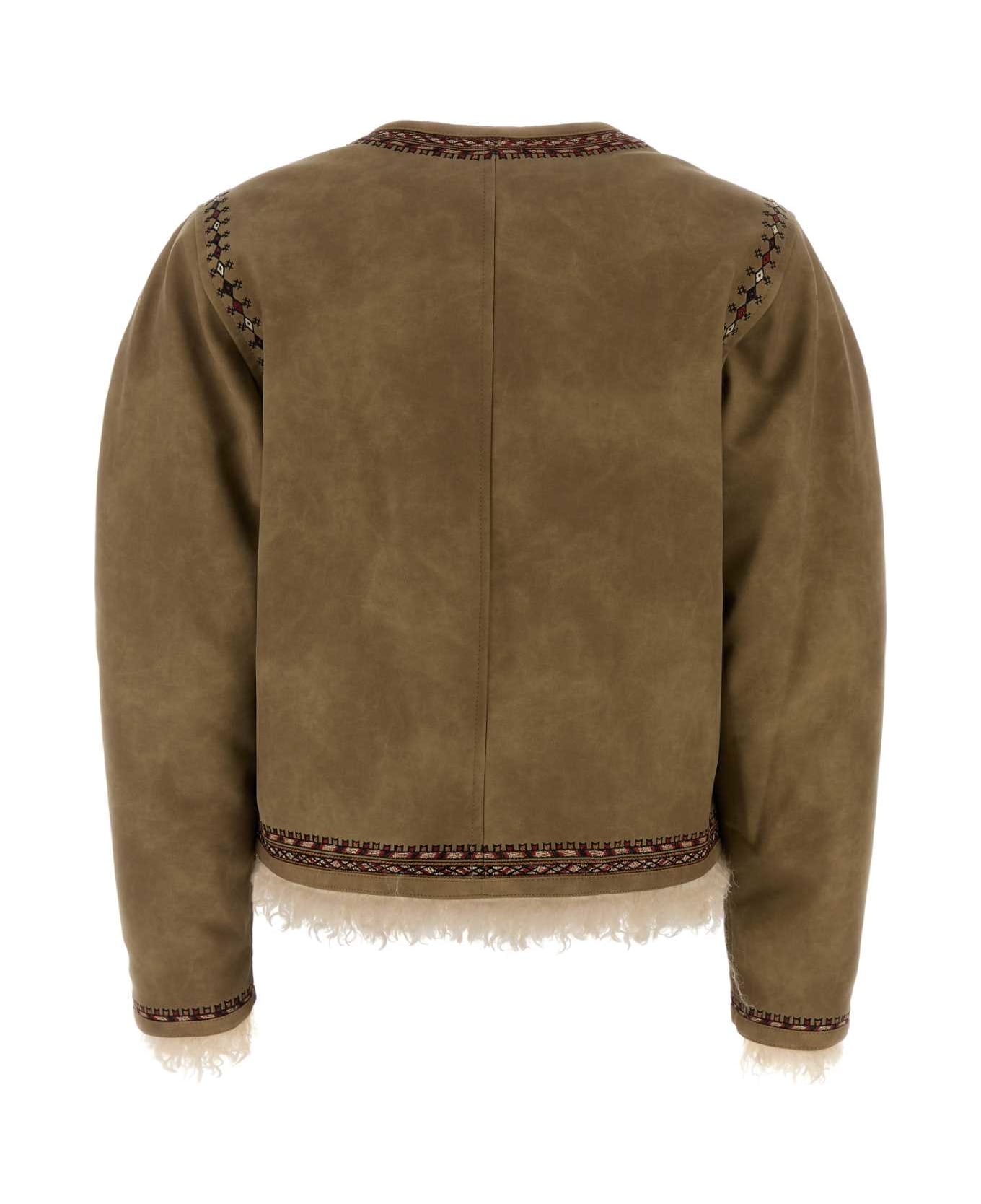 Marant Étoile Cappuccino Synthetic Leather Cely Jacket - TAUPE
