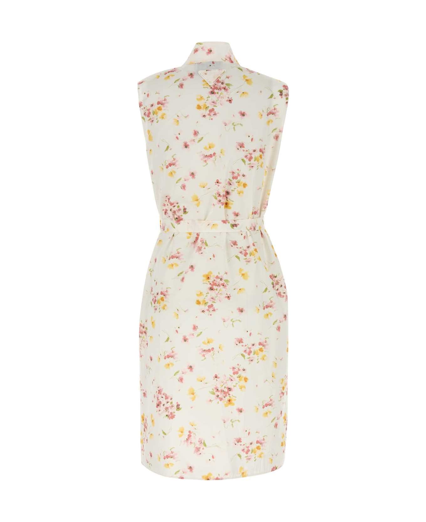 Prada Printed Poplin Dress - BEGONIA