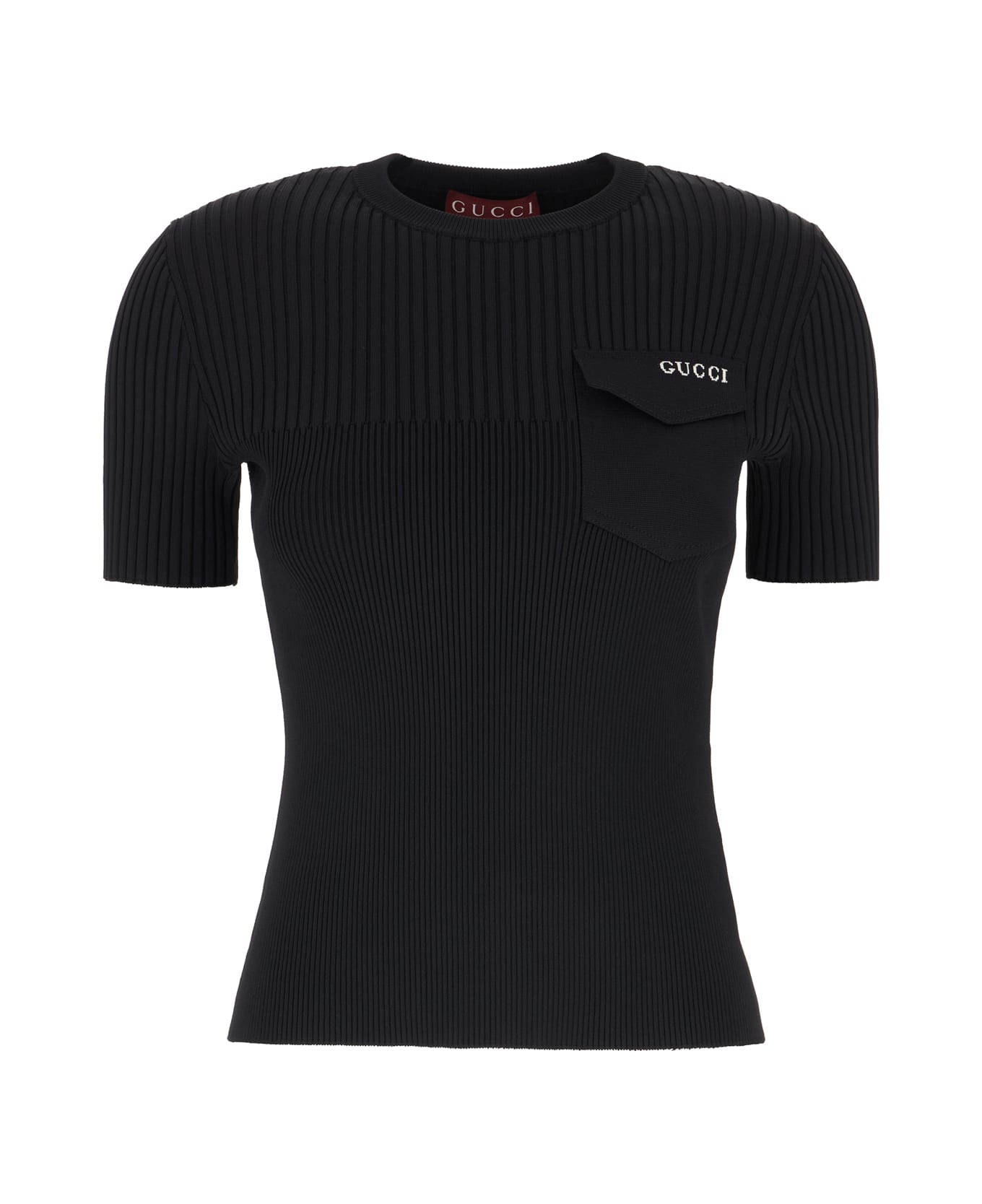 Gucci Black Stretch Viscose Blent T-shirt - Nero