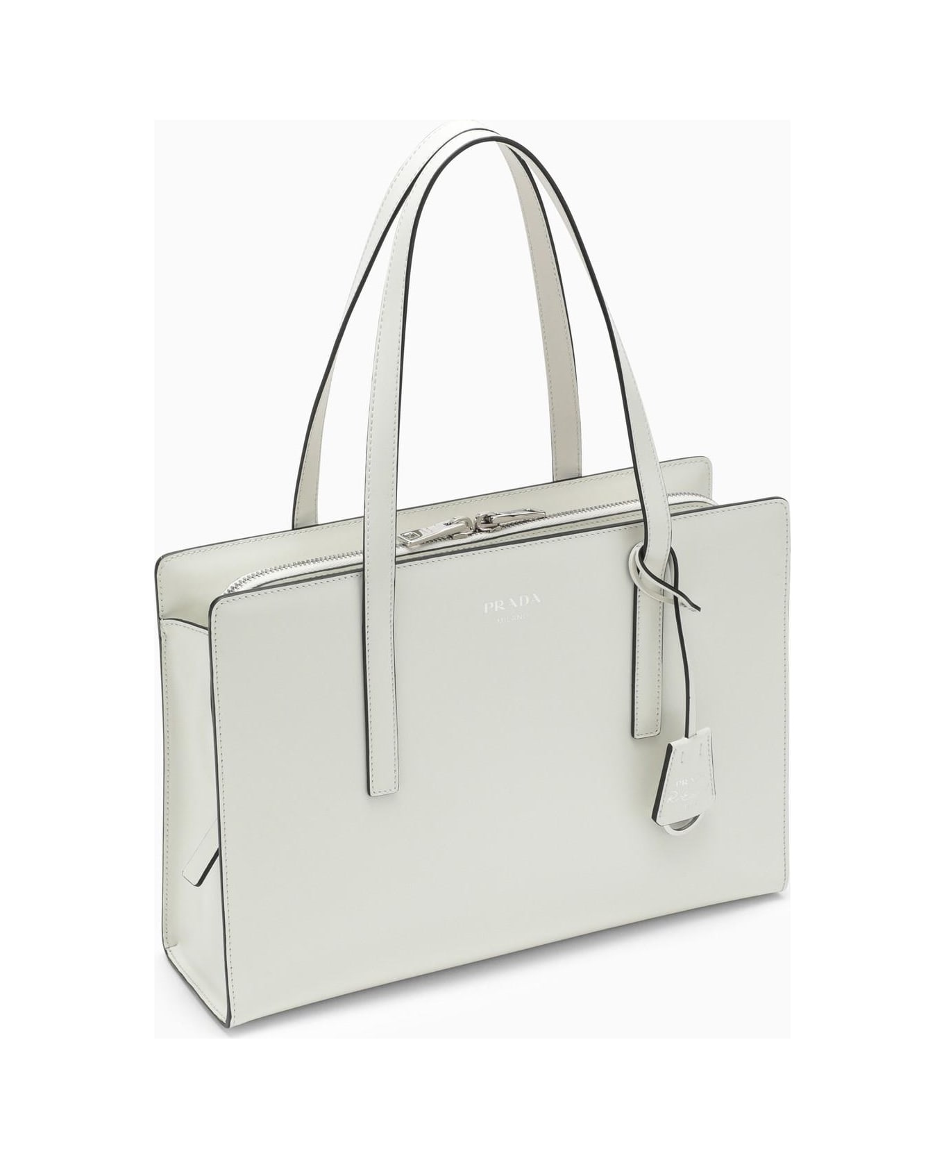 Prada Re-edition 1995 Medium Bag In White Brushed Leather