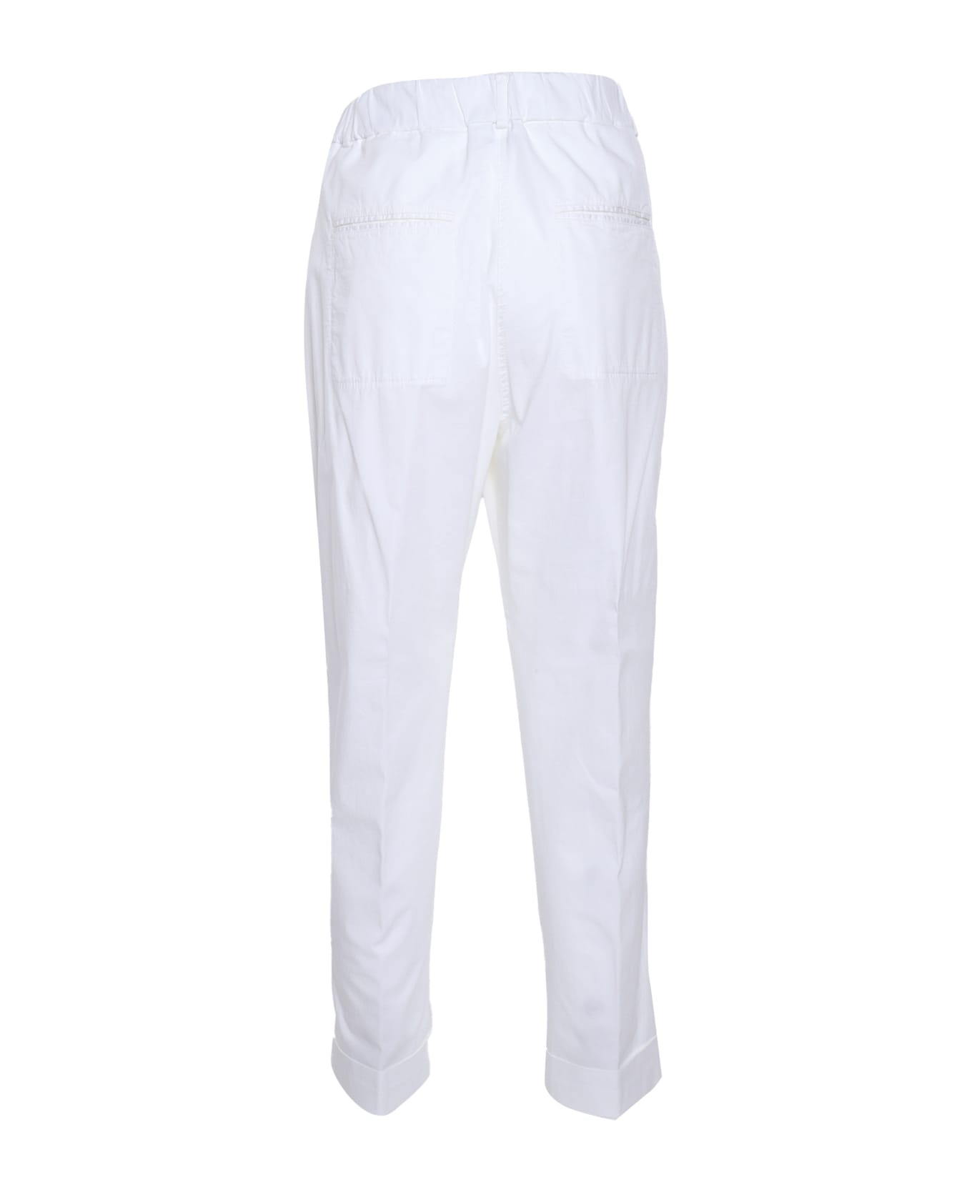 Peserico Stretch Gabardine Pants - WHITE