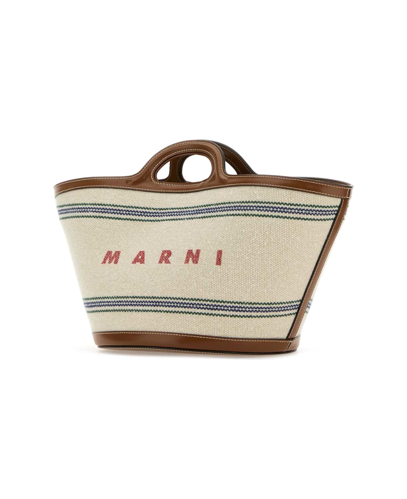 Marni Ivory Canvas Tropicalia Handbag - NATURALMOKA