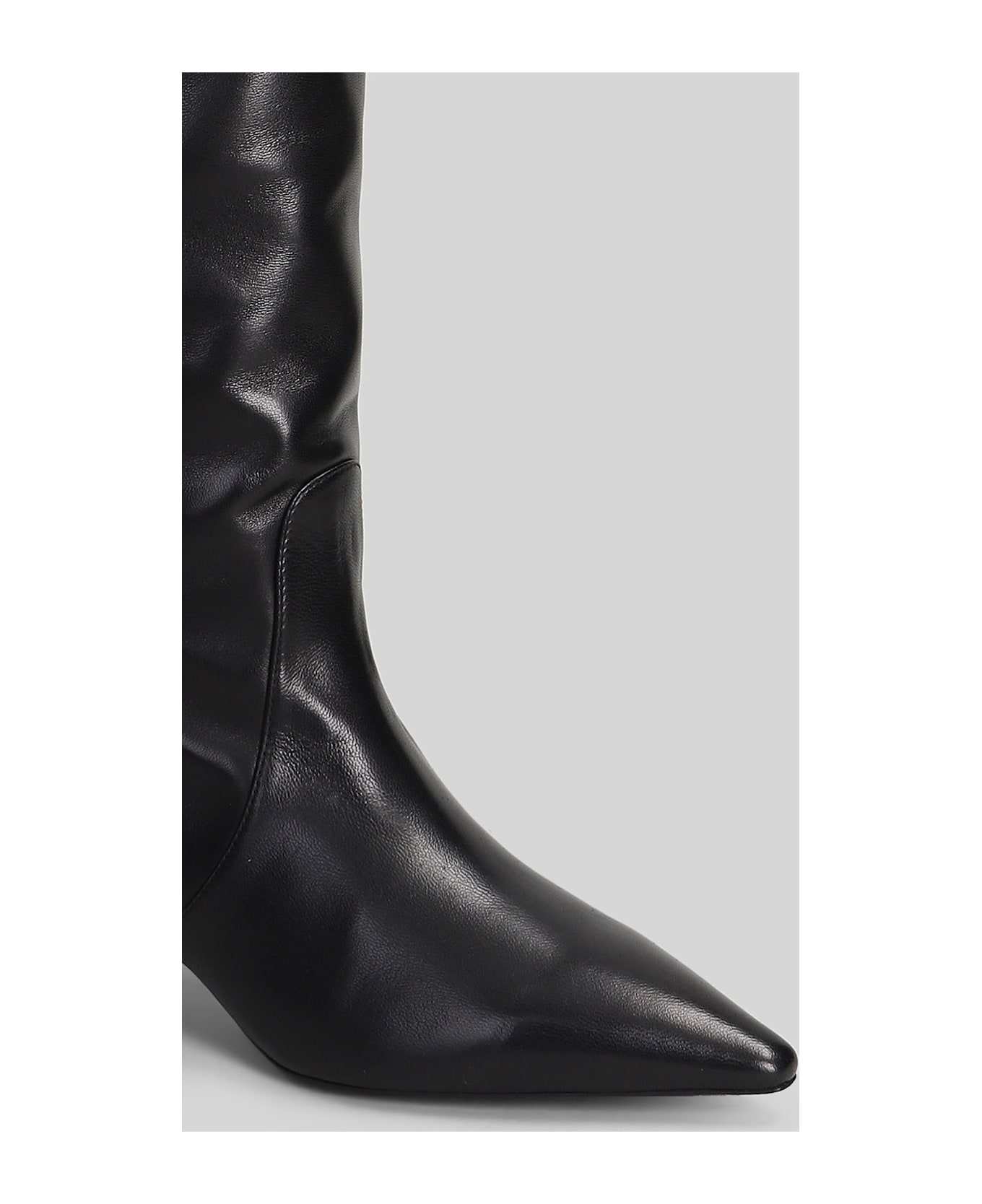 Stuart Weitzman Naomi 50 High Heels Boots In Black Leather - black