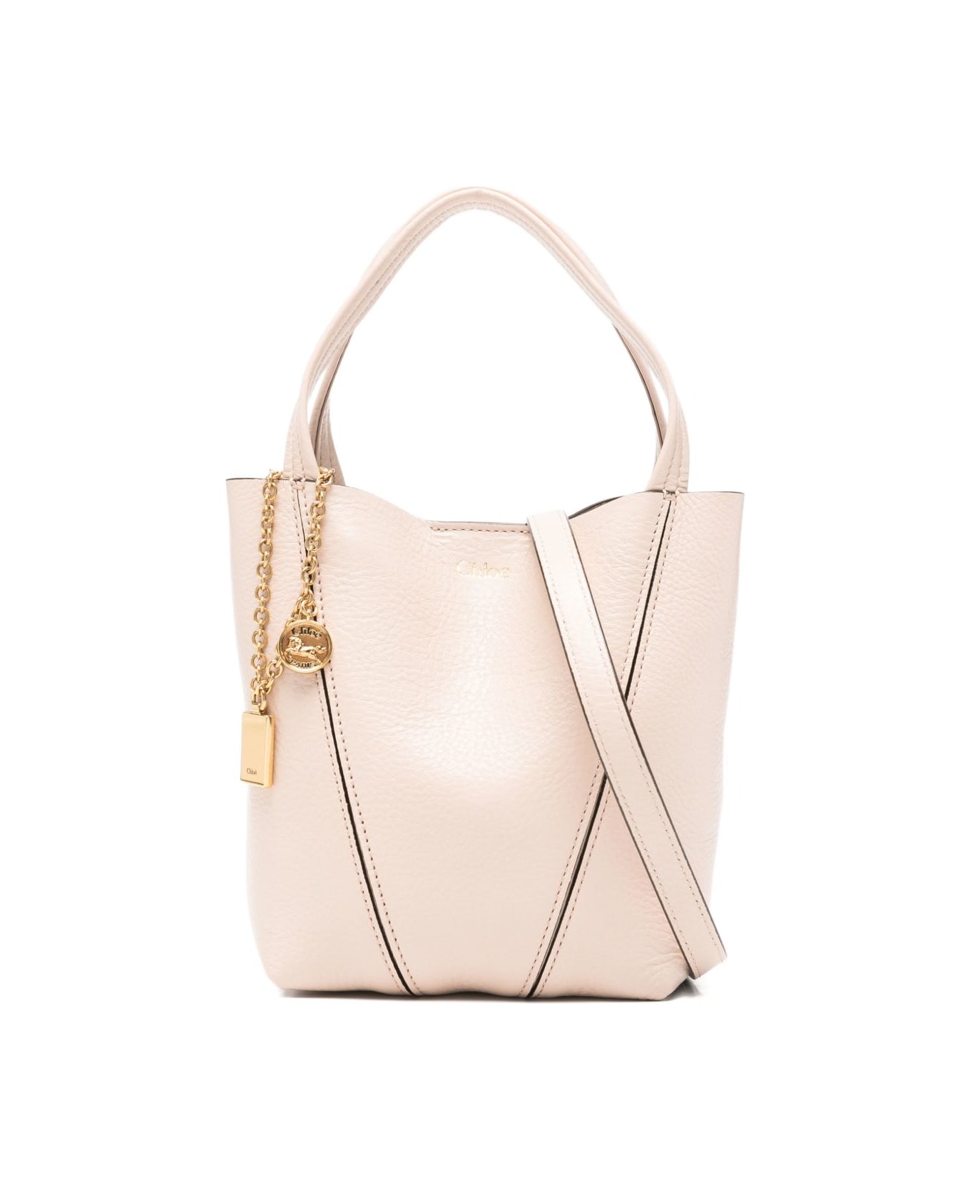Chloé Spin Small Leather Tote - Pink