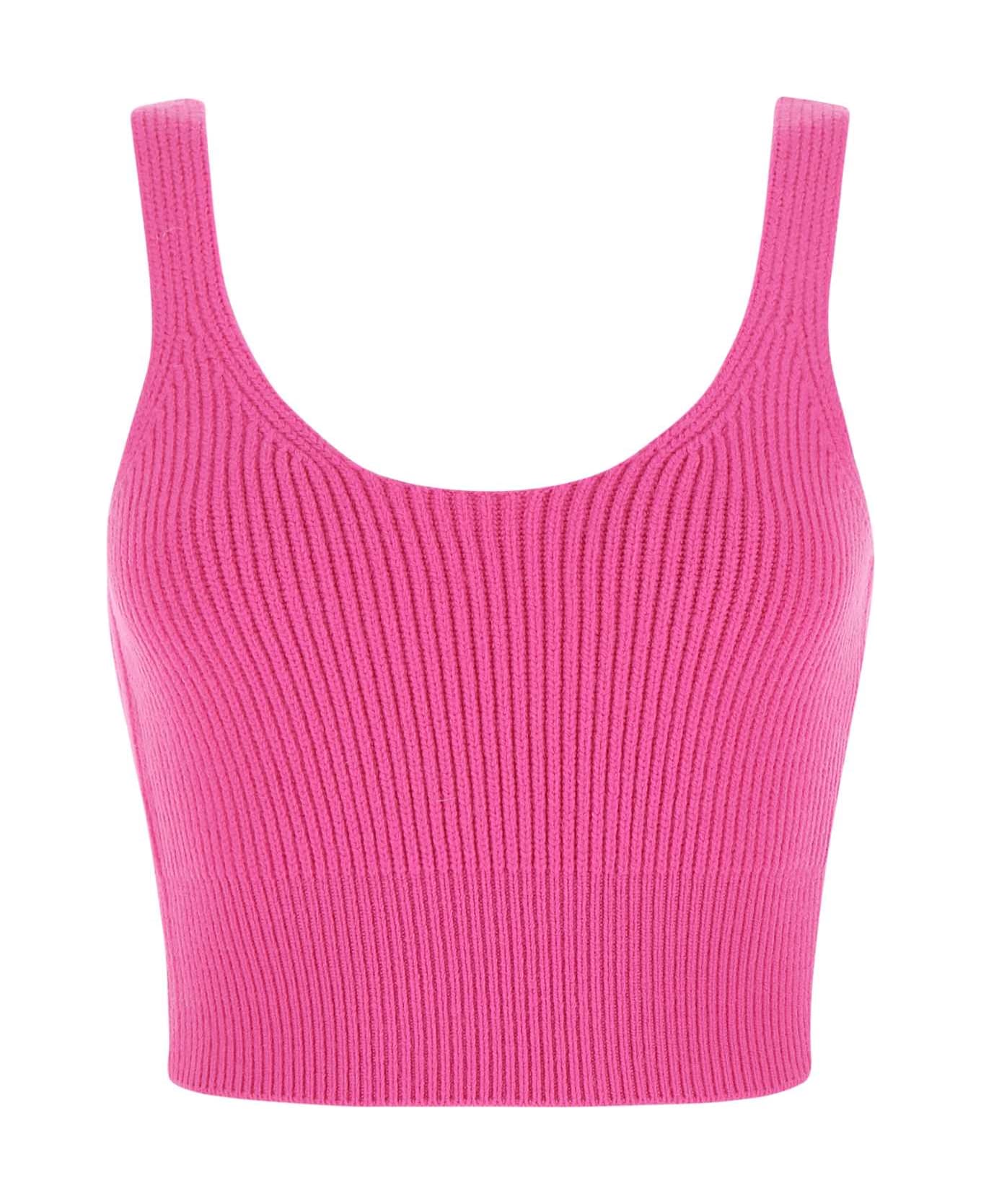 T by Alexander Wang Fuxia Stretch Wool Blend Top - 679