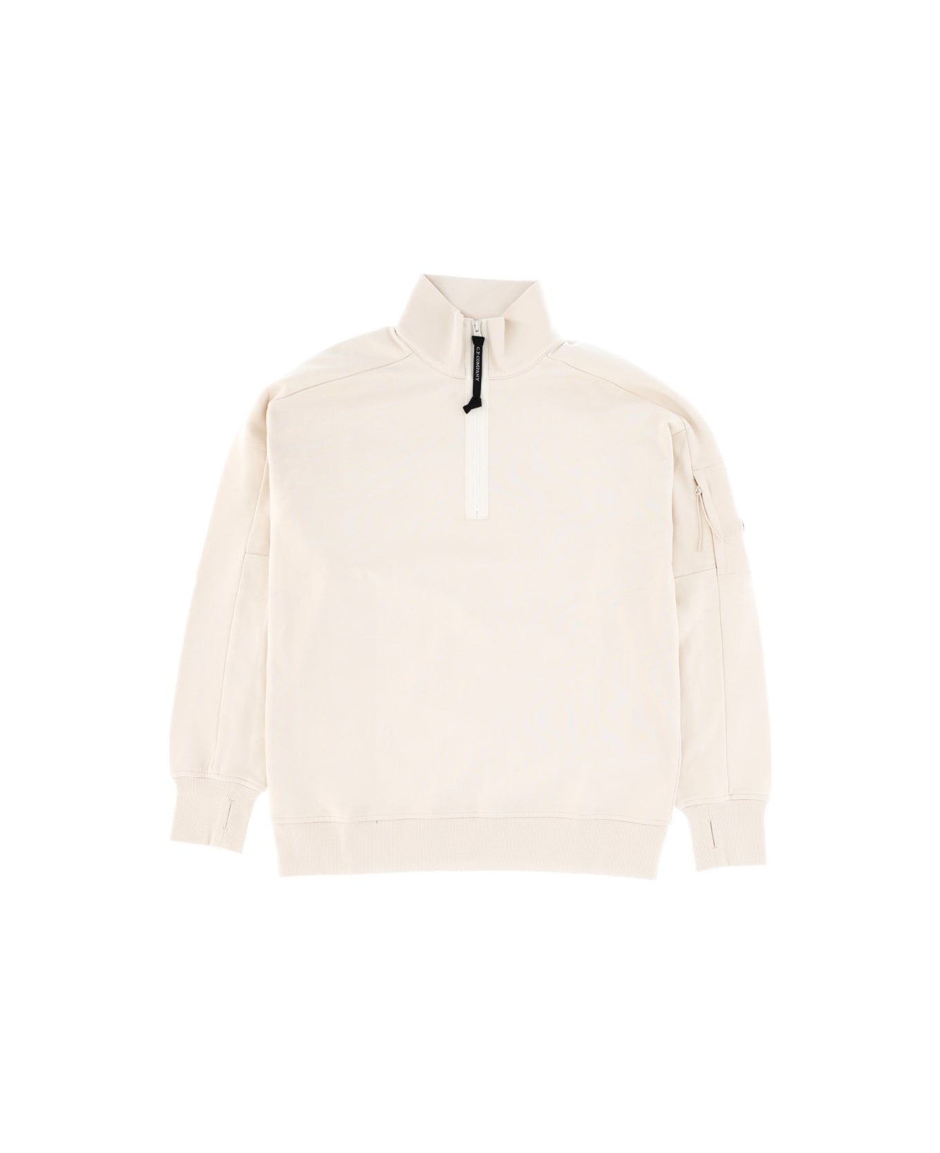 C.P. Company Zip Sweatshirt. - IVORY