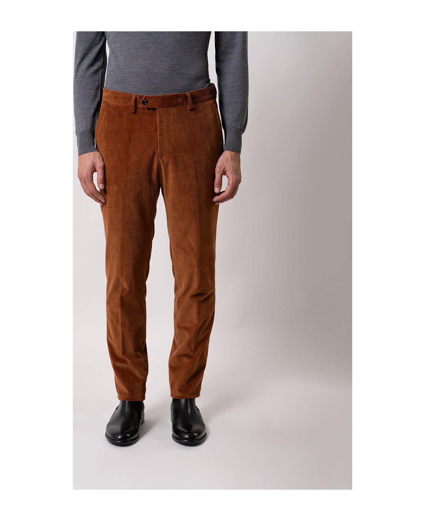 Larusmiani Velvet Trousers Howard Pants - Brown