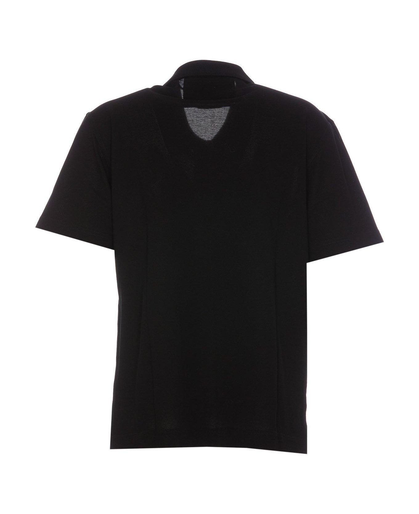 Givenchy Logo Printed Collared Polo Shirt - Black