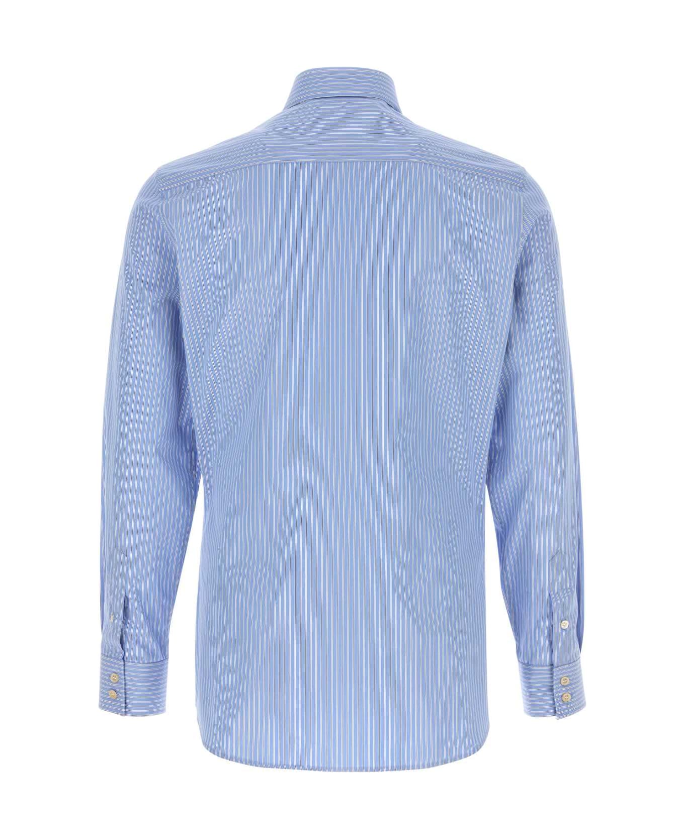 Valentino Garavani Embroidered Poplin Shirt - RIGACELESTEBIANCOBLU