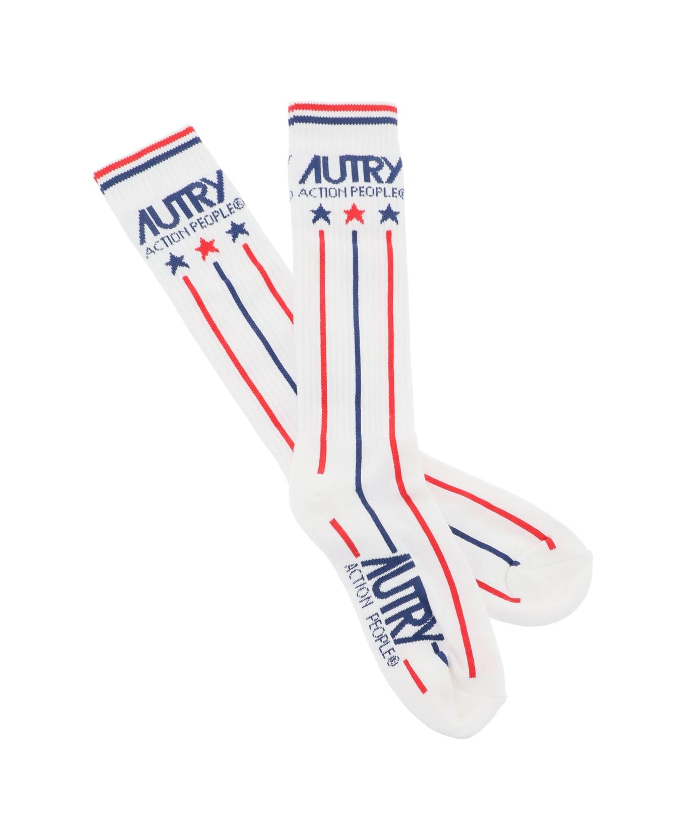 Autry Tennis Socks - RED STR (White)