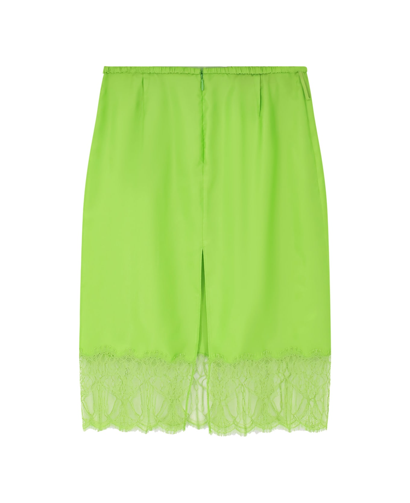 Gucci Viscose Skirt With Floral Lace - BRIGHT APPLE GREEN