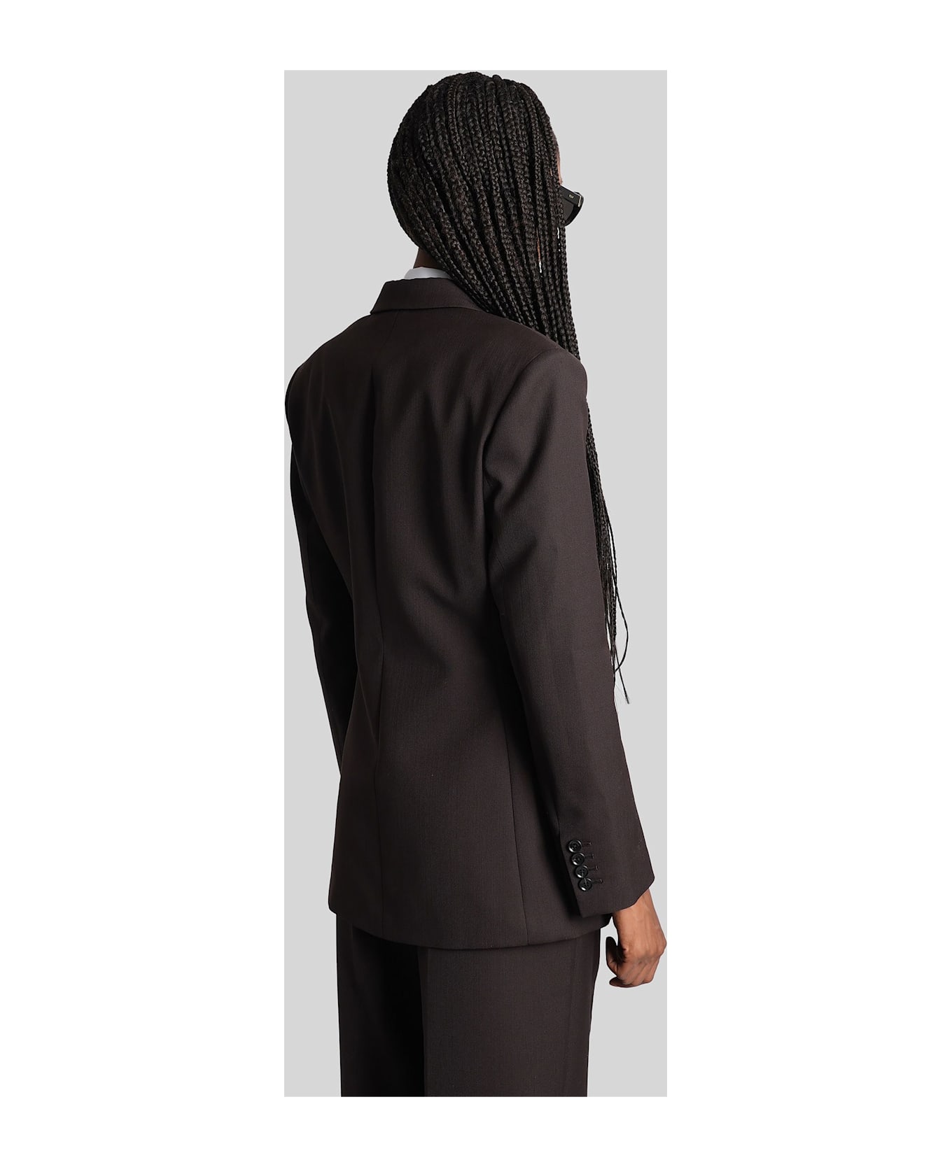 Anine Bing Aretha Blazer In Brown Polyester - brown