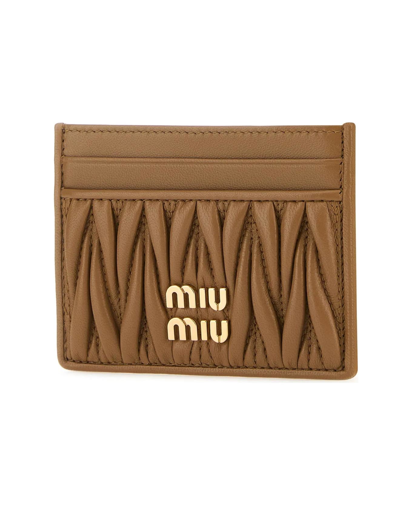 Miu Miu Caramel Nappa Leather Card Holder - CARAMEL