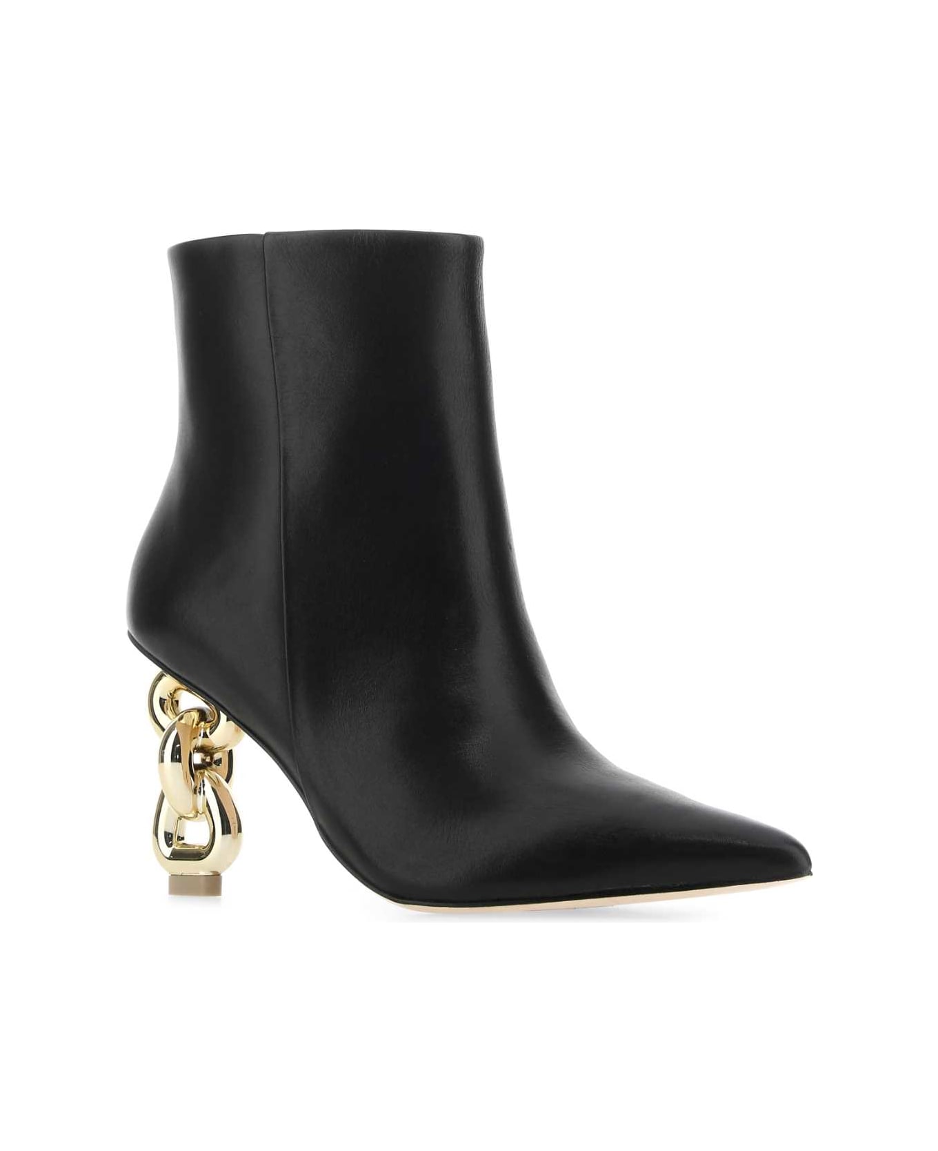 Cult Gaia Black Leather Zelma Ankle Boots - BLACK