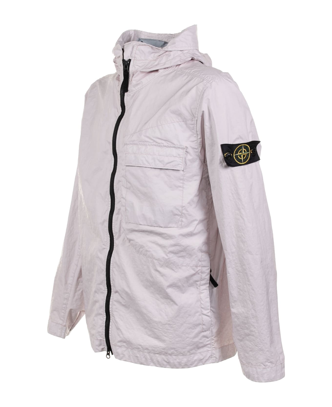 Stone Island Jacket With Logo On The Sleeve - PINK