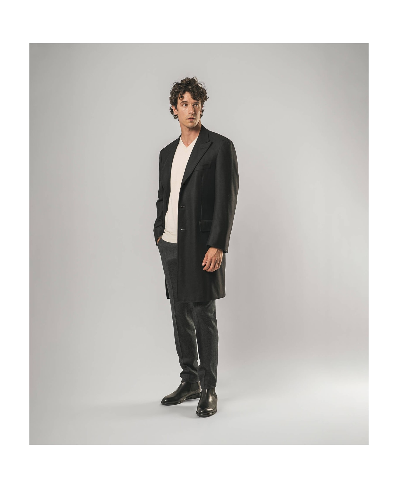 Larusmiani Handmade Overcoat Coat - Black