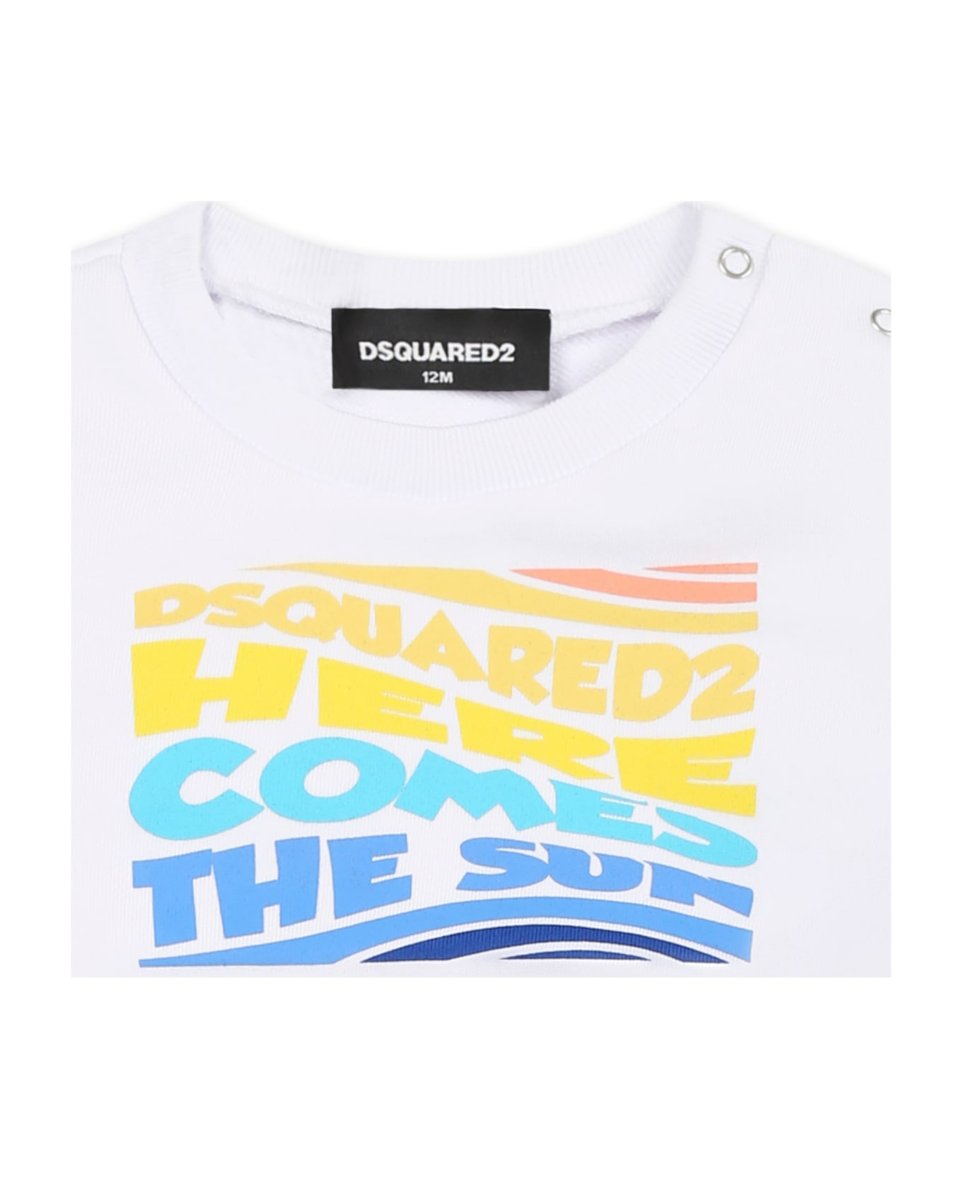 Dsquared2 White Sweatshirt For Baby Boy With Logo - White