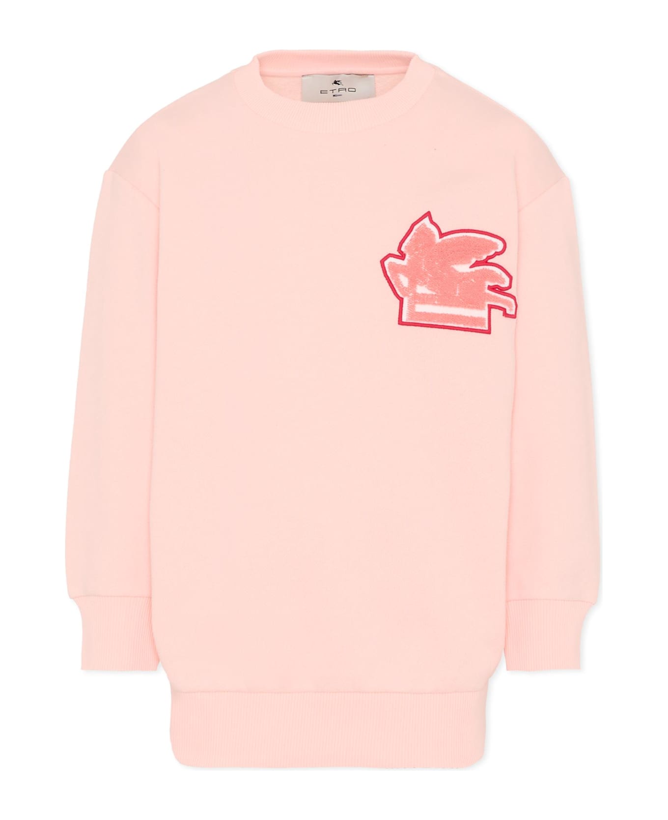 Etro Pink Sweatshirt With Pegasus For Girl - Pink