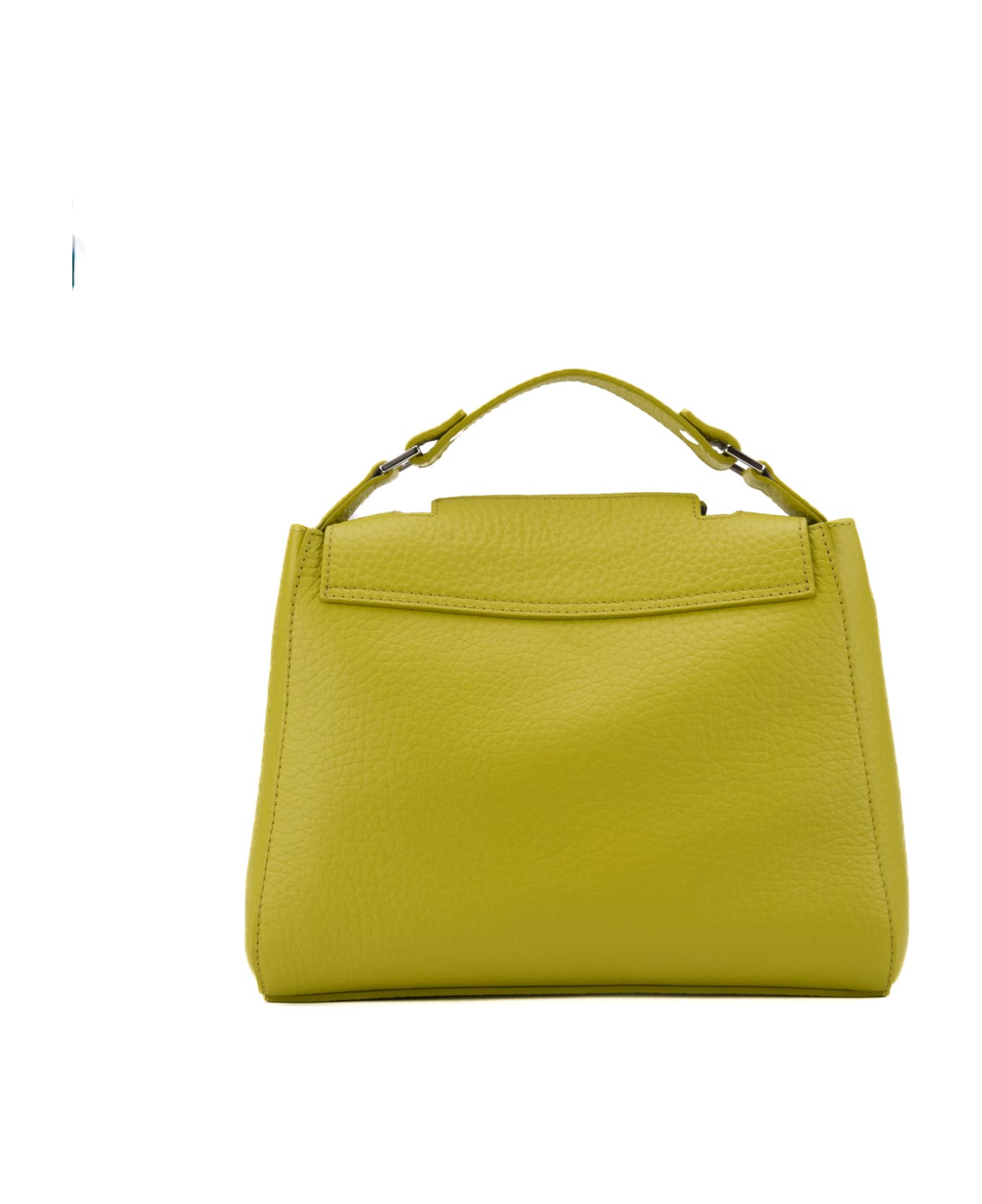 Orciani Small Sveva Soft Bag In Textured Leather - Giallo