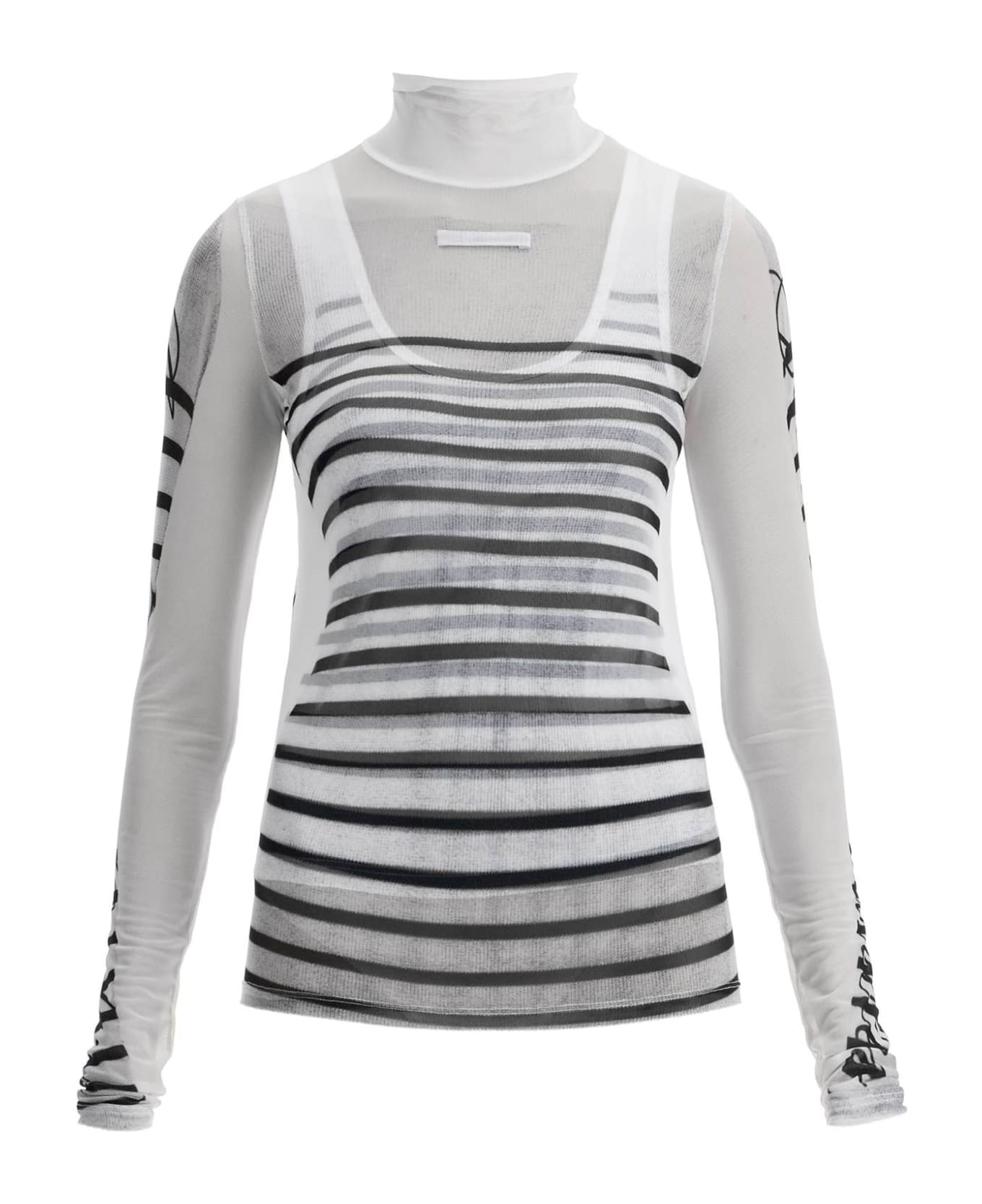 Jean Paul Gaultier Layered Top With Mariniã¨re - WHITE/NAVY/BLACK (White)