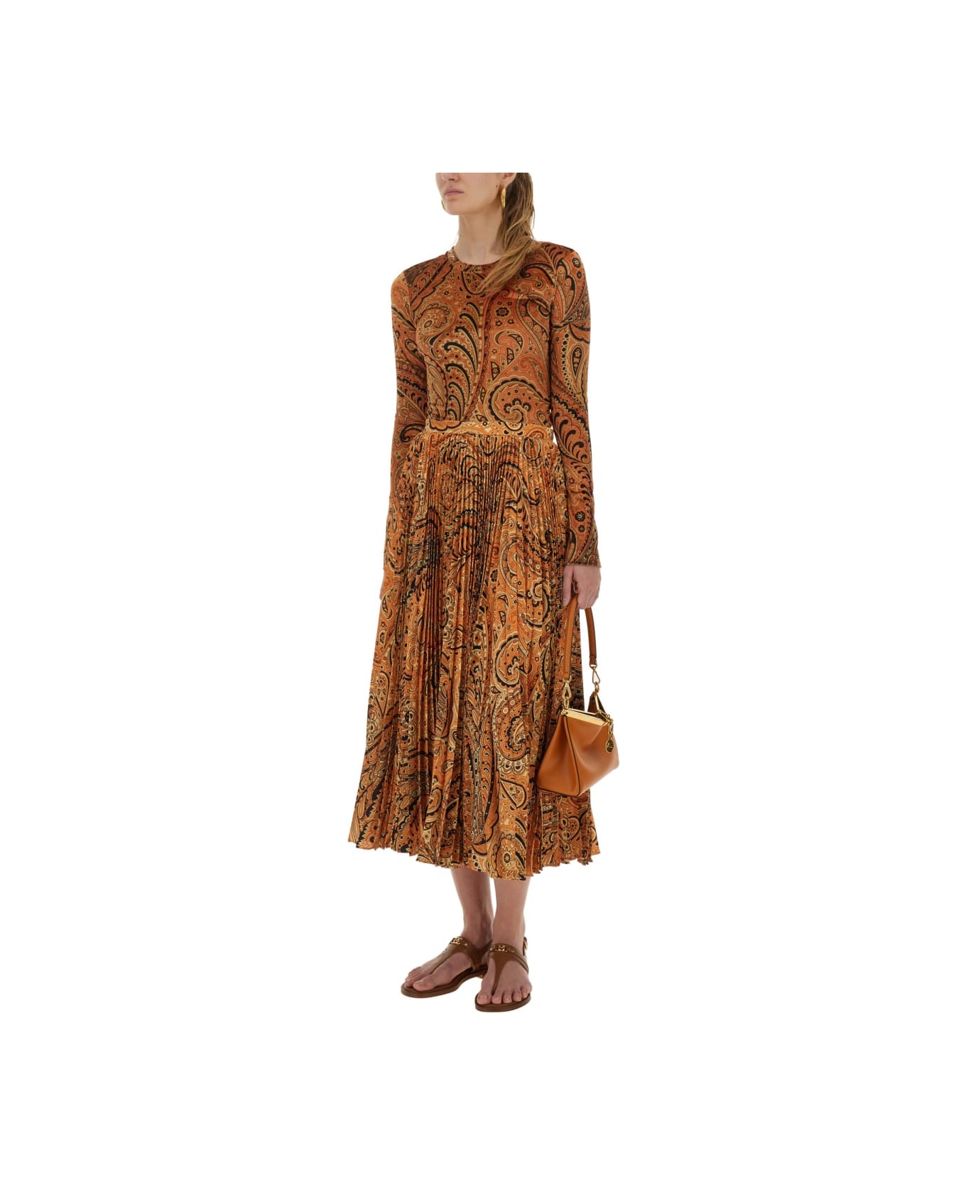 Etro Paisley Print Top - ORANGE