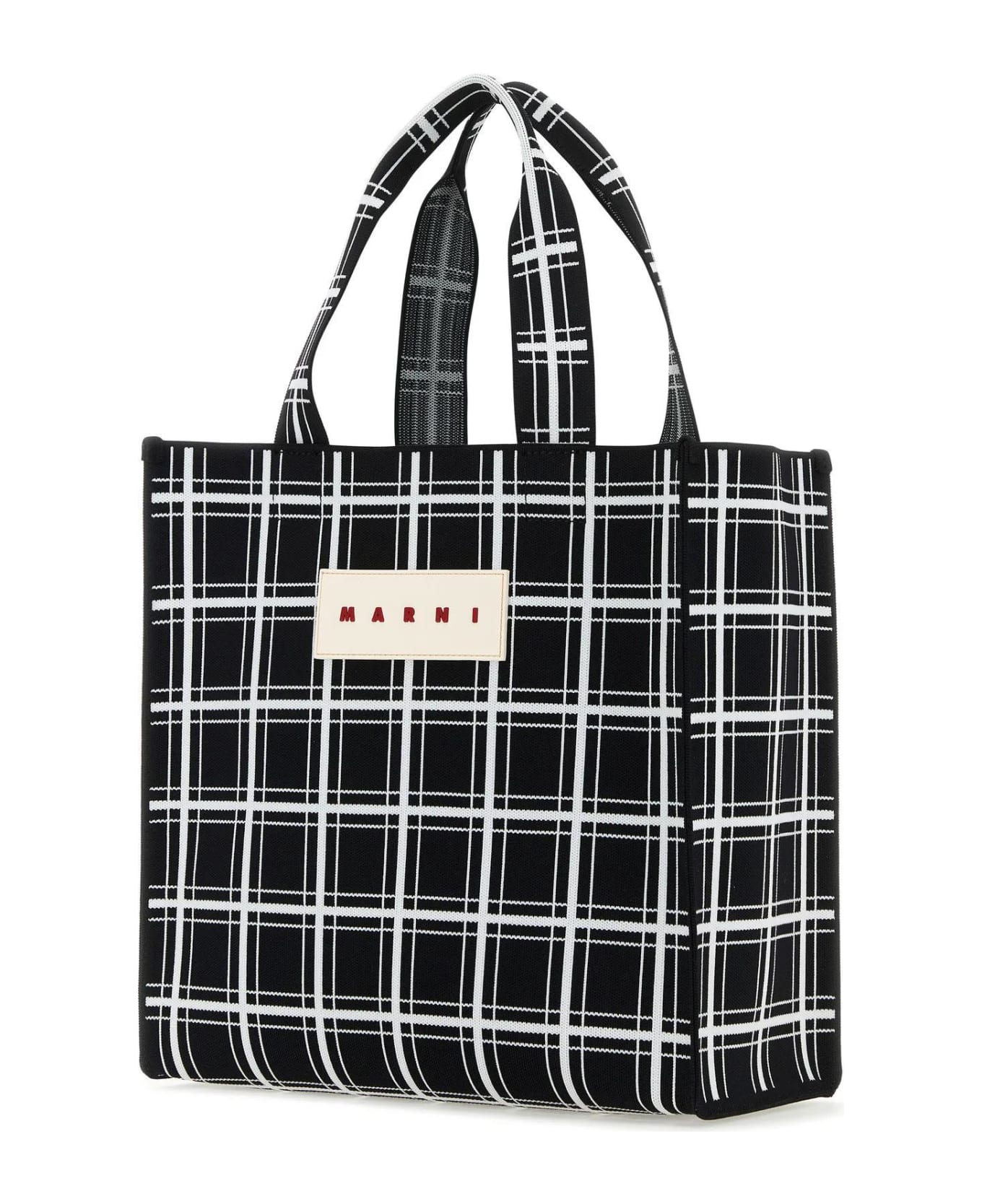 Marni Embroidered Jacquard Shopping Bag - Black