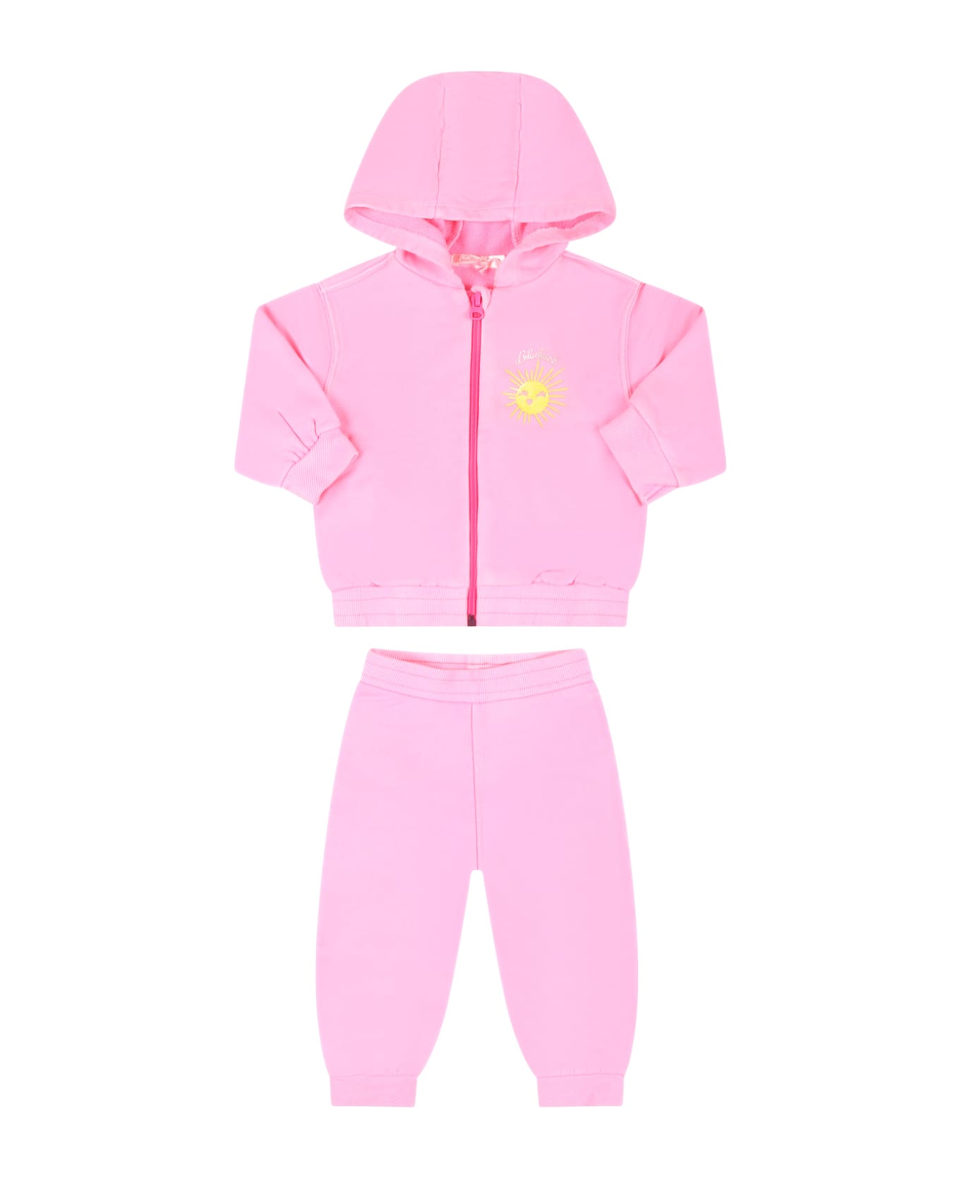 Billieblush Pink Set For Baby Girl With Sun And Logo - Pink