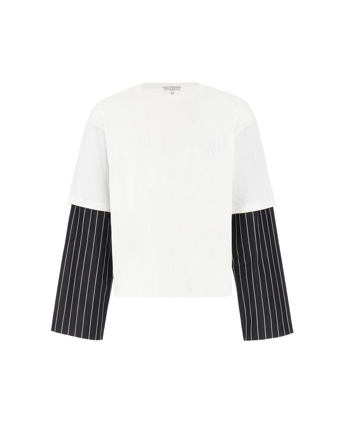 J.W. Anderson Striped-sleeve Crewneck T-shirt - WHITE