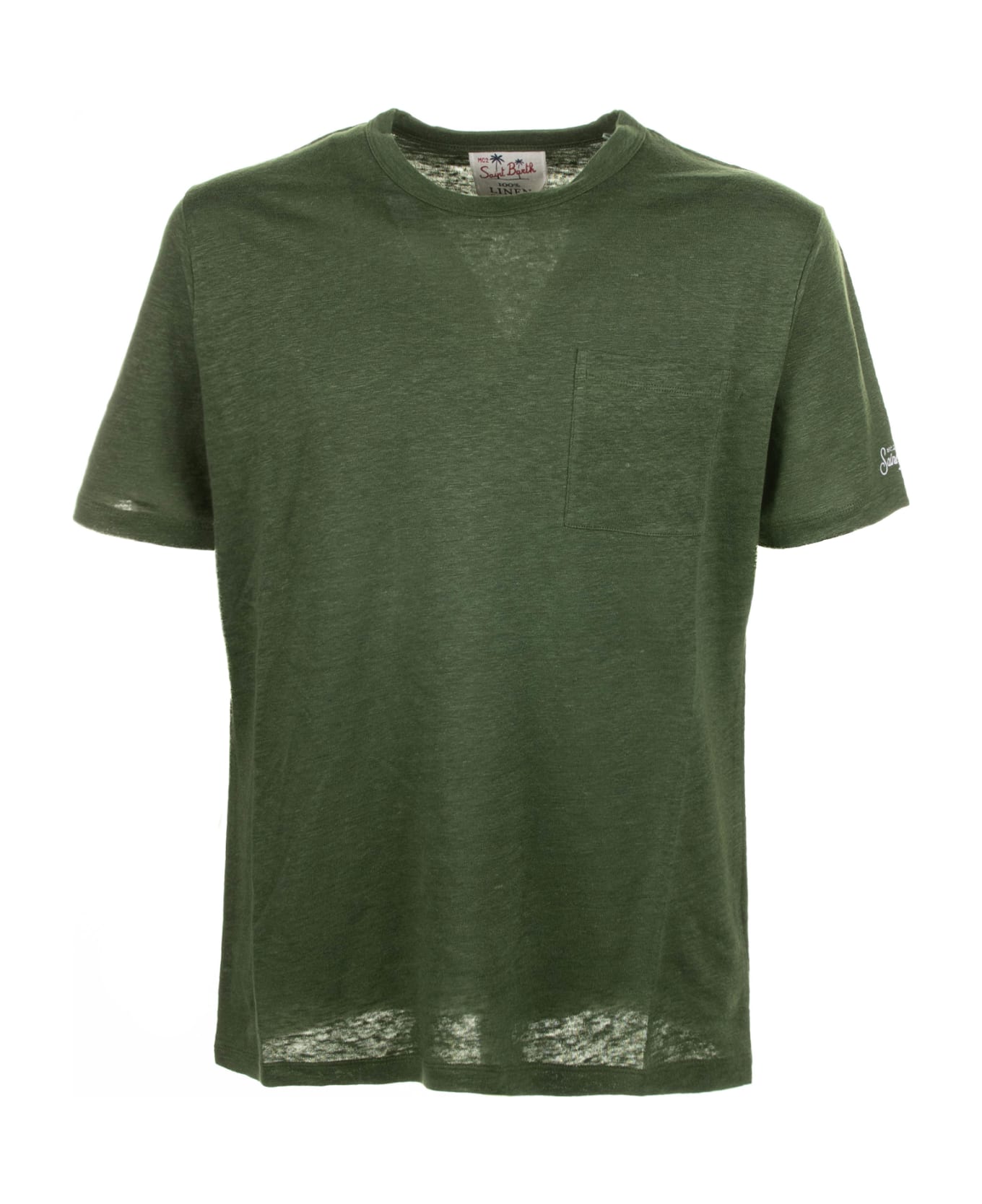 MC2 Saint Barth Green Men's Crew-neck T-shirt - MILITARE シャツ