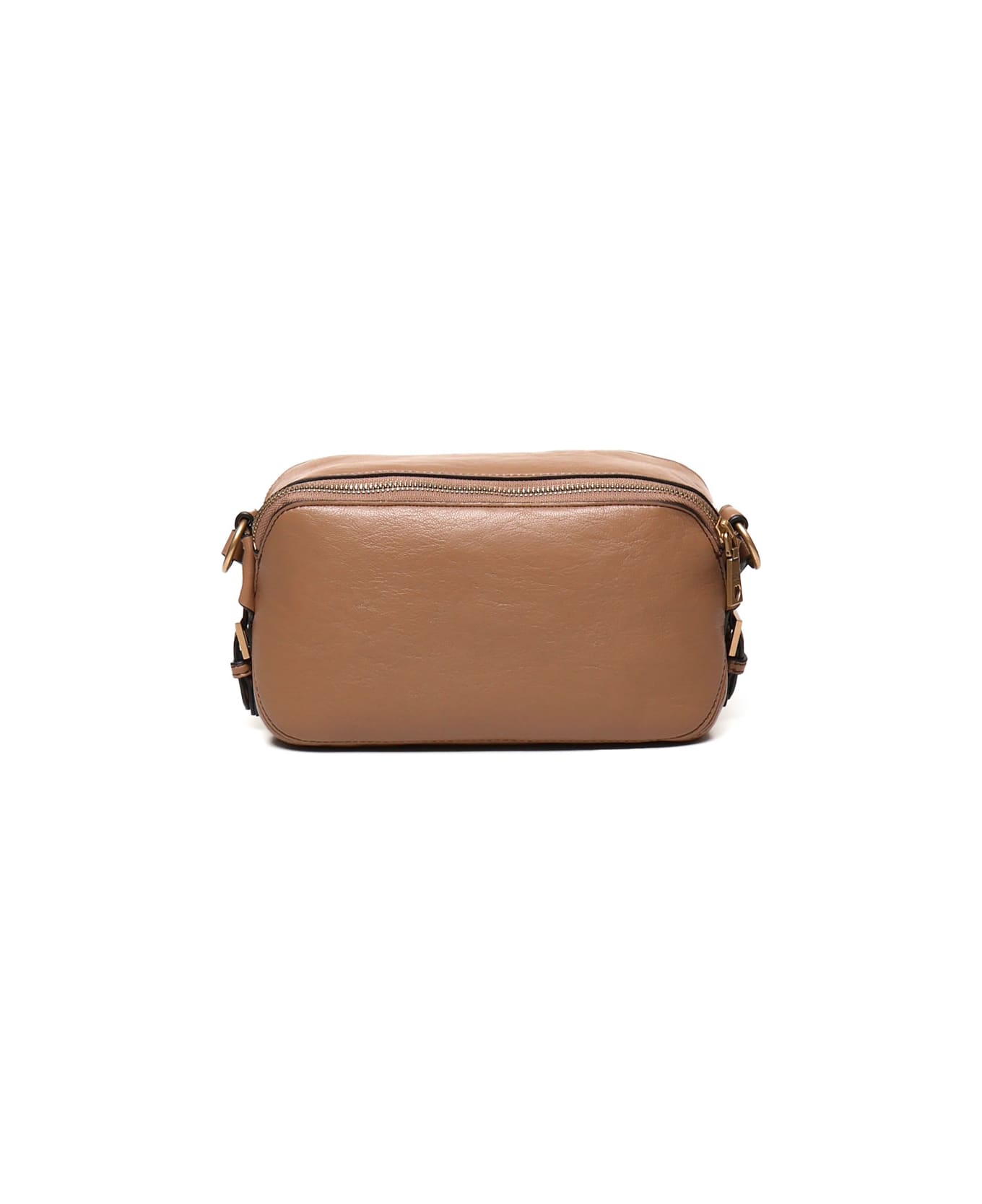 Love Moschino Camera Bag Soft In Leather - CHESTNUT