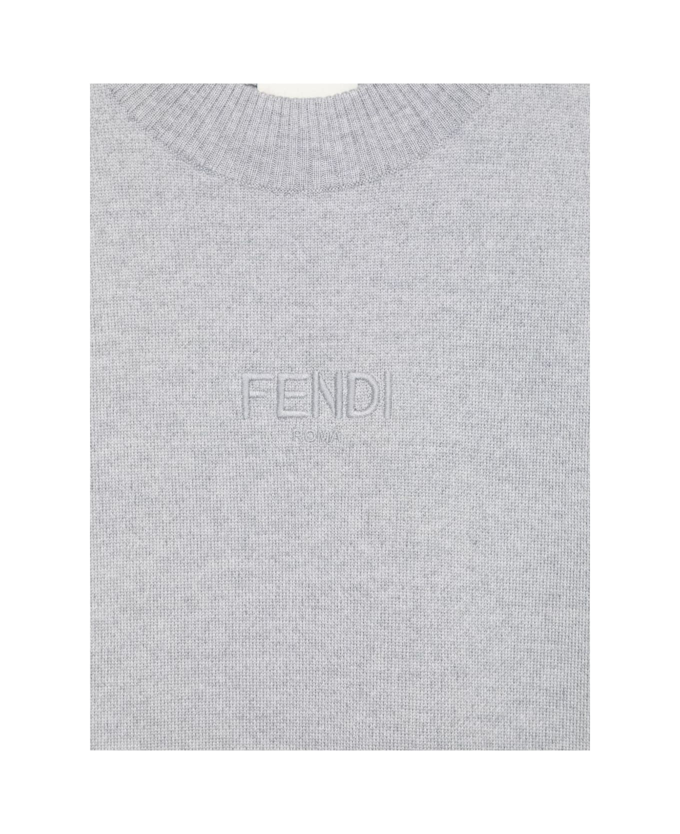 Fendi Kids Grey Wool Sleeveless - Grey