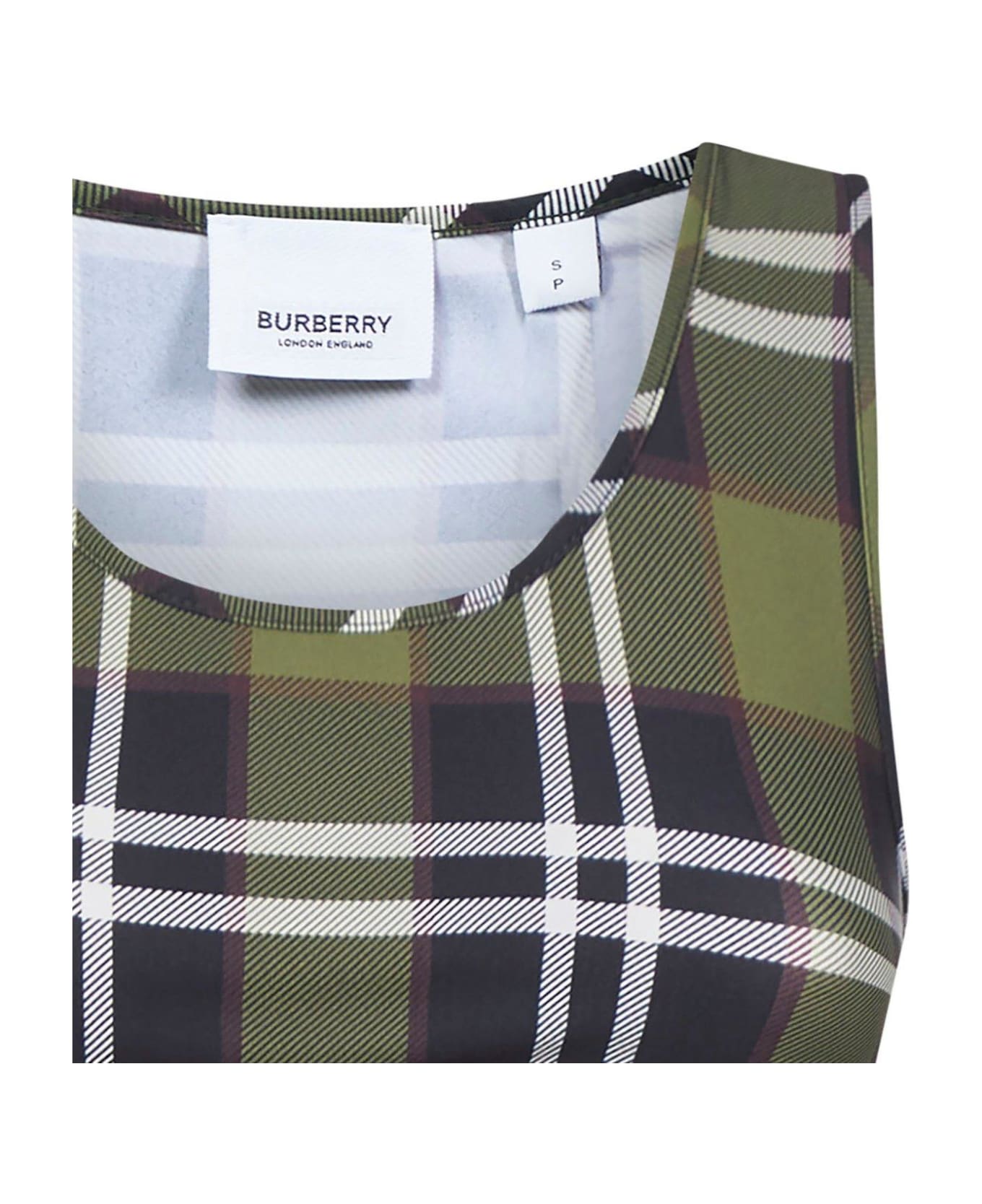 Burberry Checked Cropped Tank Top - MULTICOLOUR タンクトップ