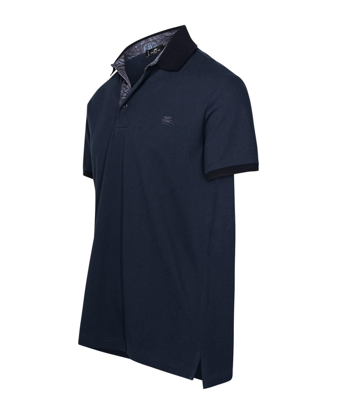 Etro Polo Shirt In Blue Cotton - Blue