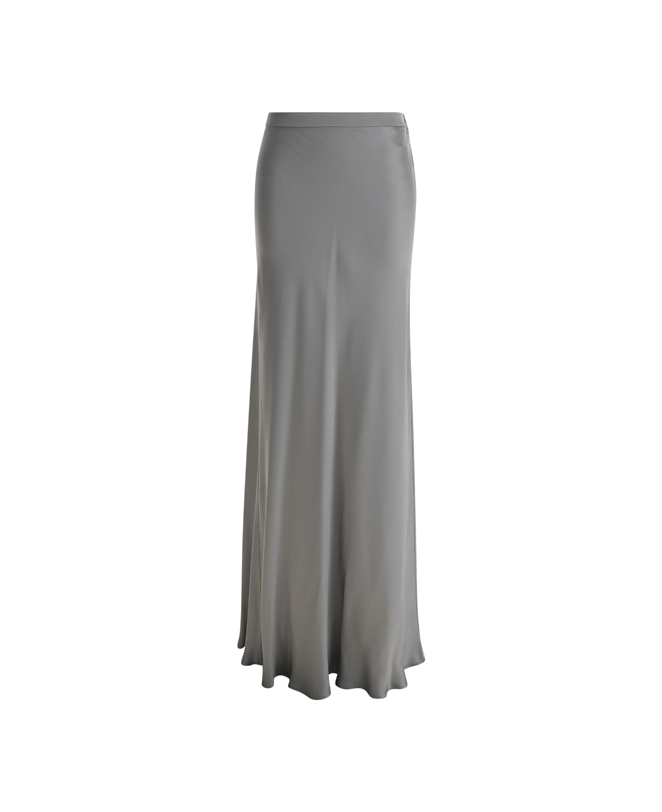 Antonelli Maxi Grey Skirt With Split At The Back In Acetate Blend Woman - Grey スカート