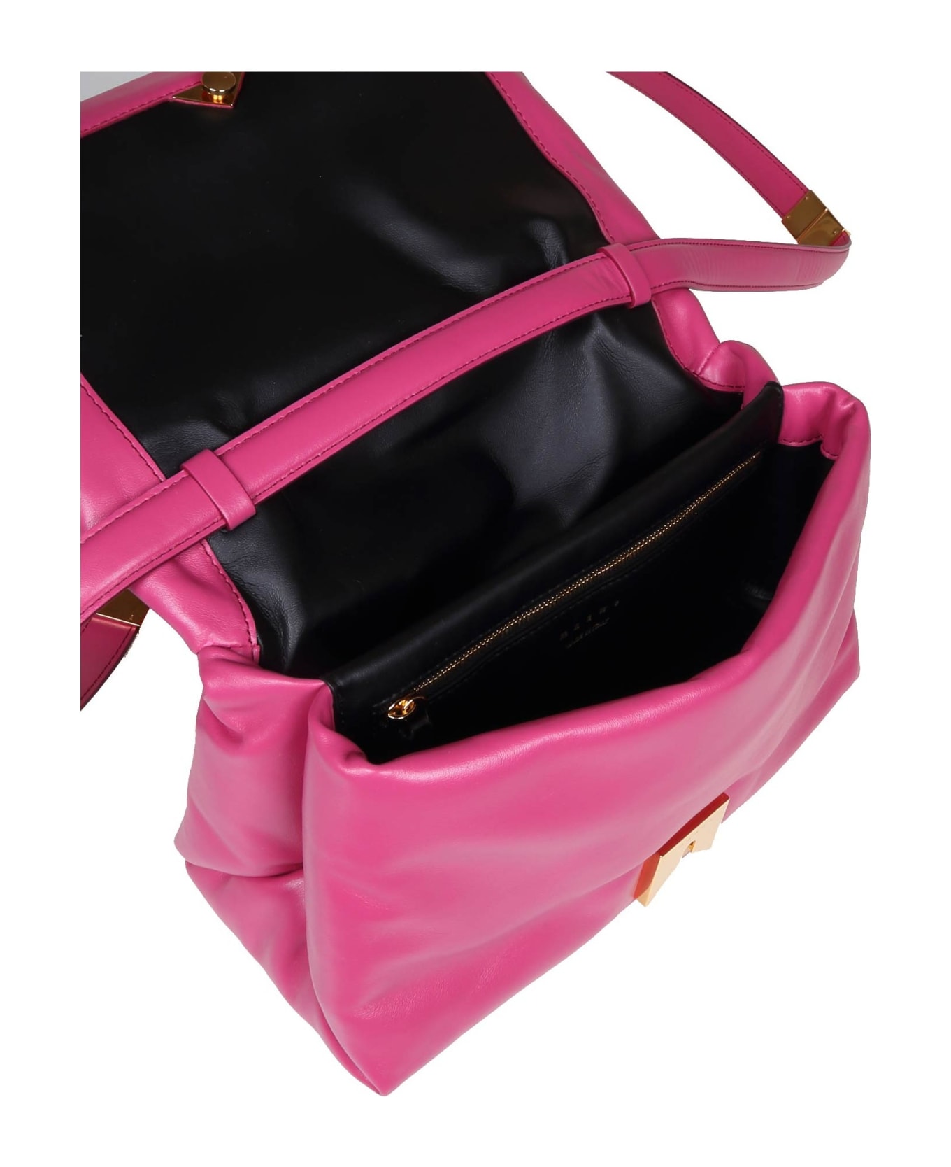 Marni Prisma Shoulder Bag In Fuchsia Color Leather - PINK