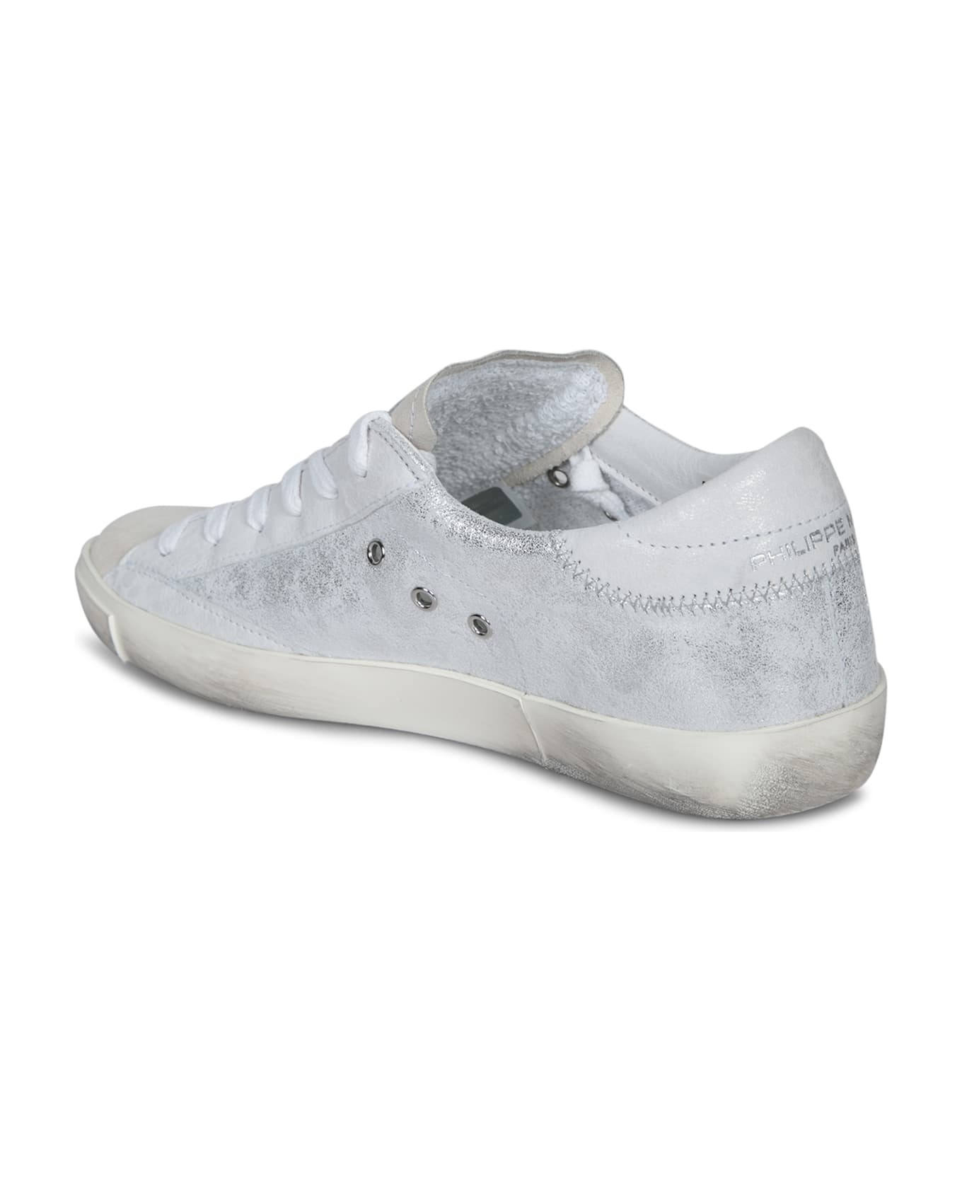 Philippe Model Prsx Low Sneakers In Silver - Metallic