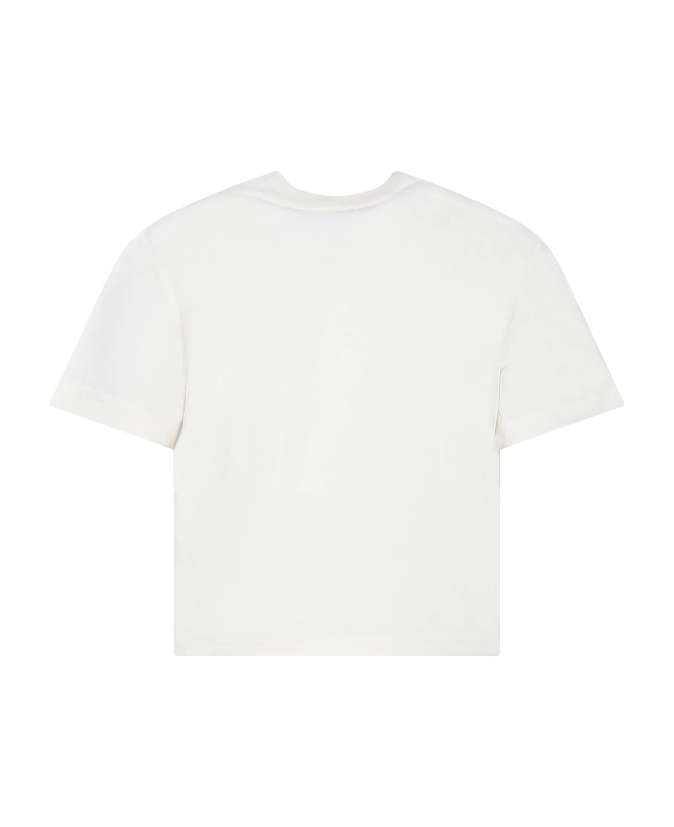 Lanvin Ivory T-shirt For Boy With Logo - Ivory Tシャツ＆ポロシャツ