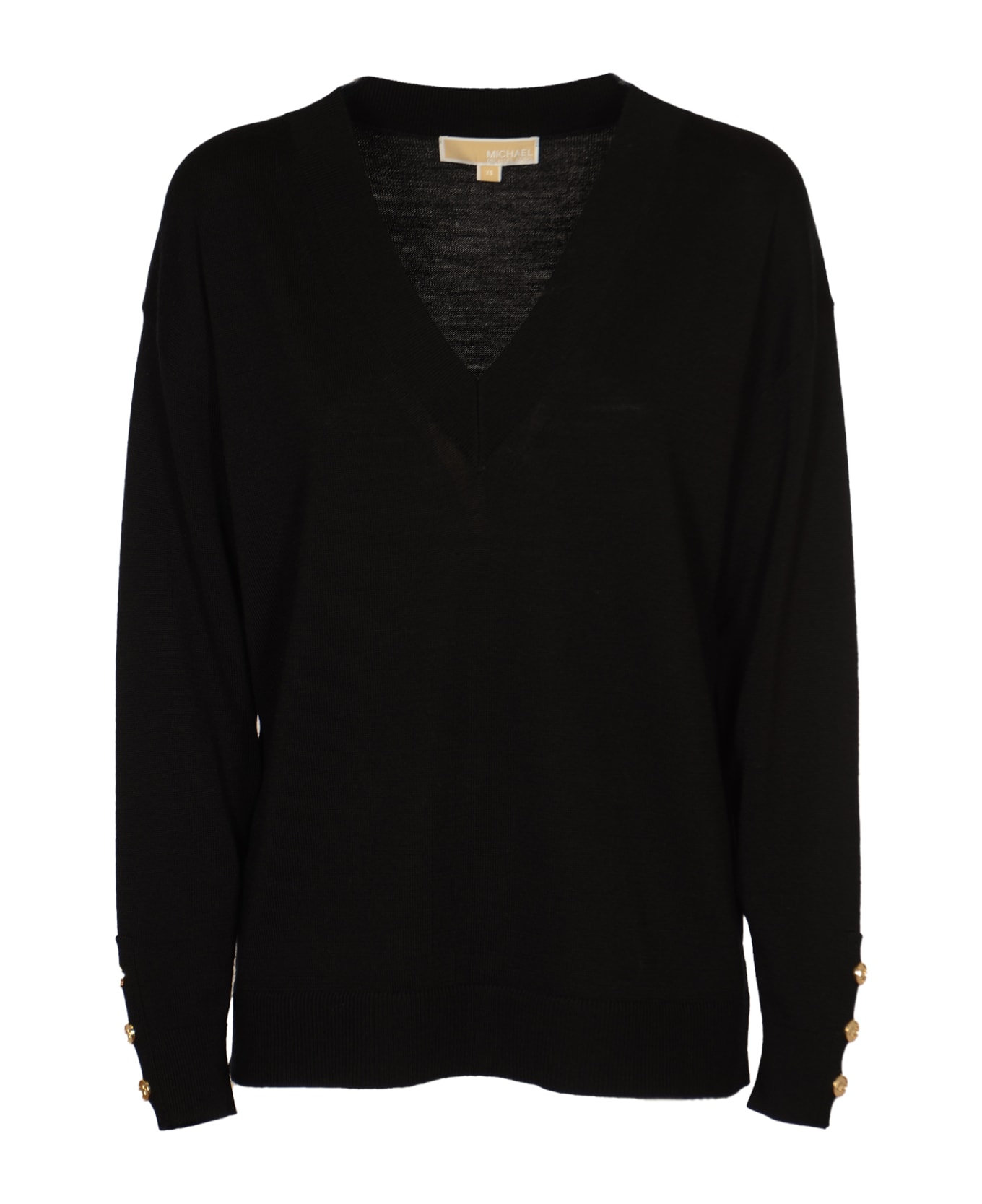 Michael Kors V-neck Rib Trim Sweater - Black