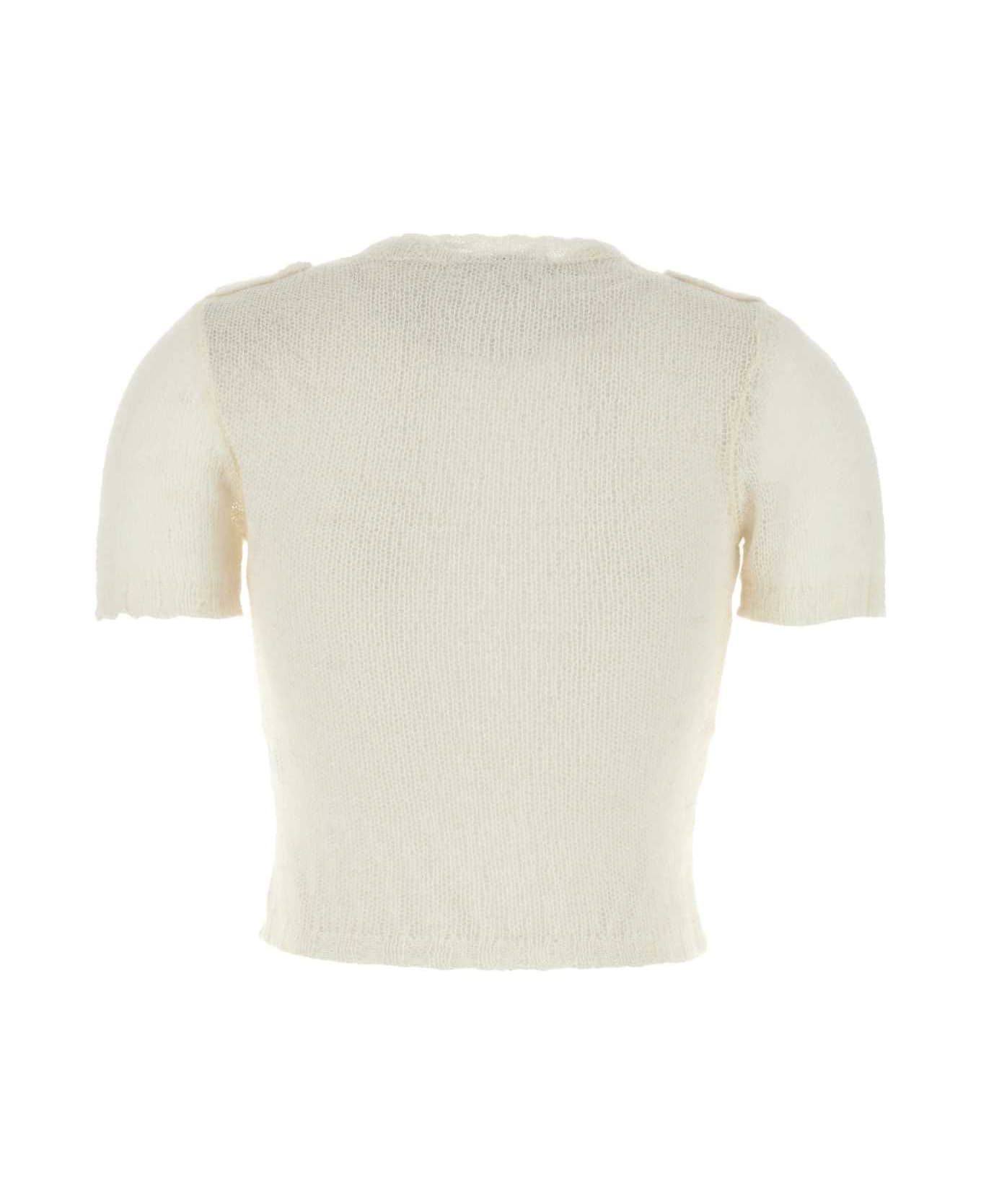 Gimaguas Ivory Nylon Blend Kiss Sweater - WHITE