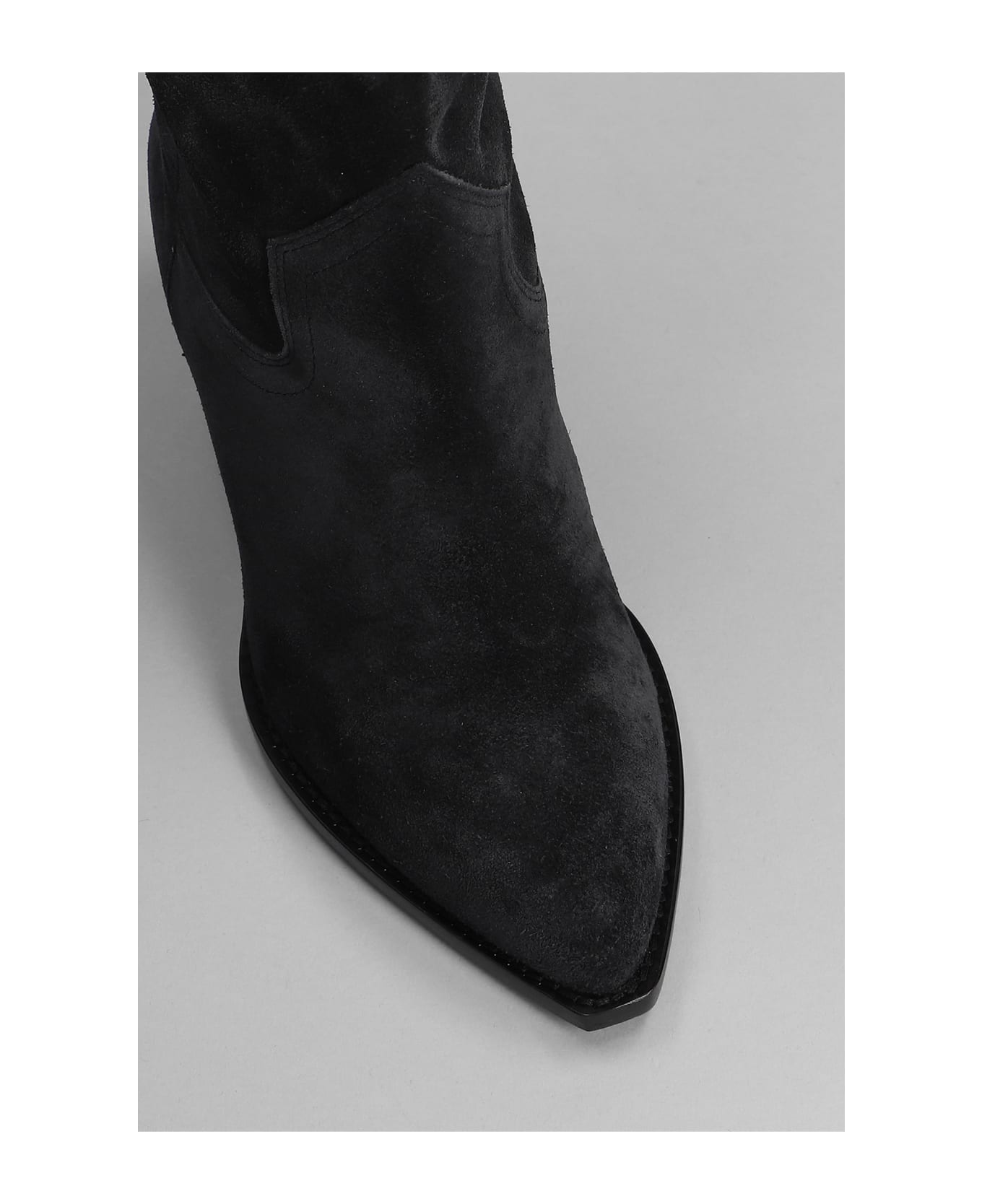 Isabel Marant Dahope Texan Boots In Black Suede - black