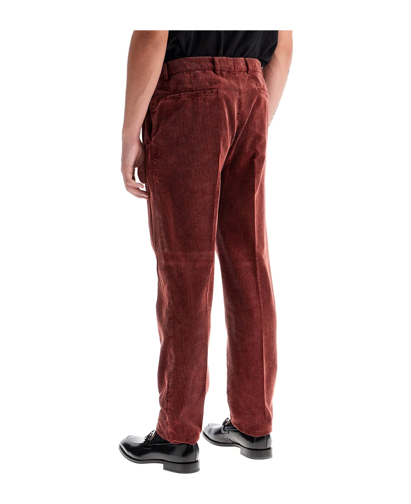 Brunello Cucinelli Corduroy Leisure Fit Pants - CORALLO (Red)