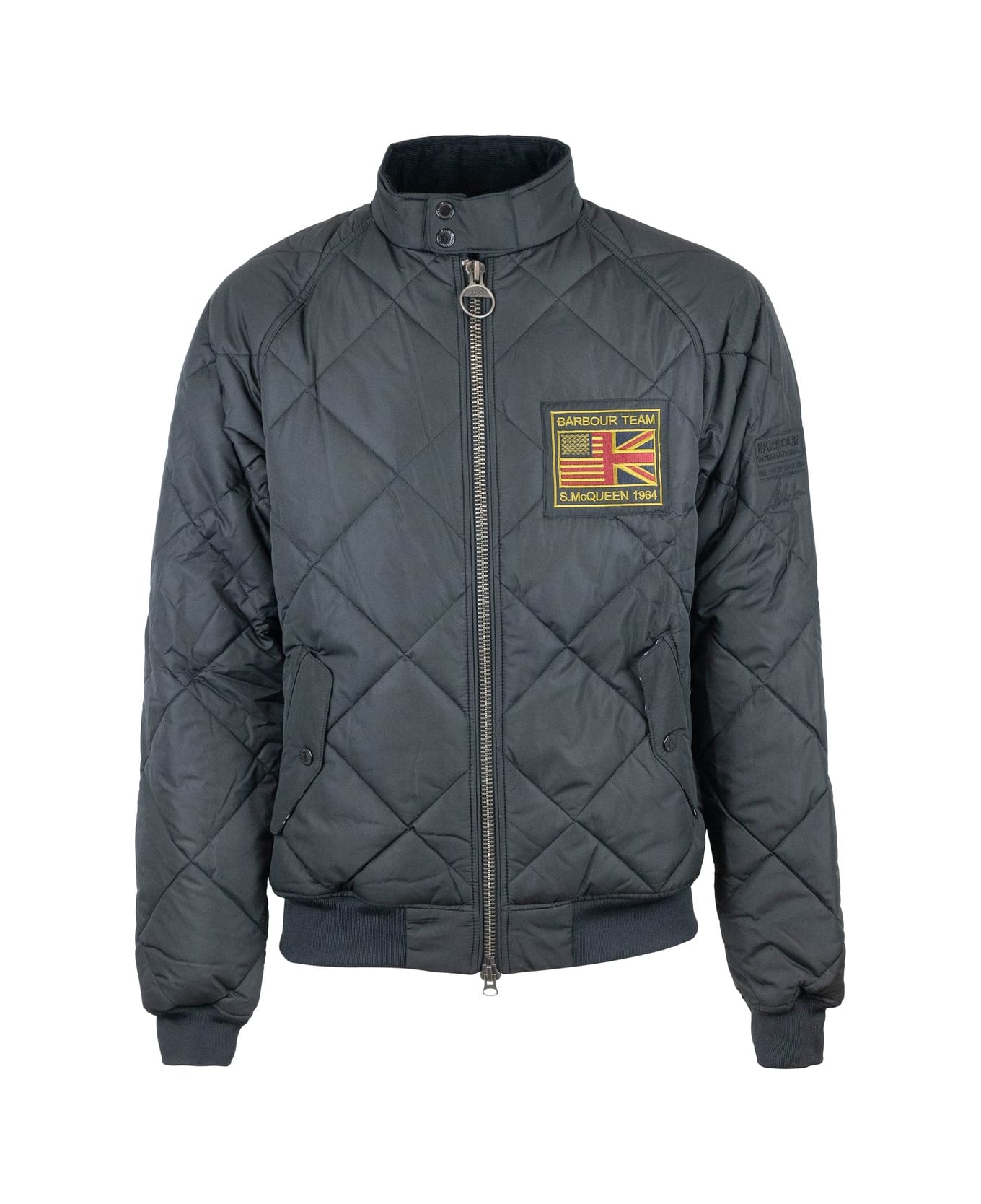 Barbour High-neck Zip-up Quilted Jacket - Nero