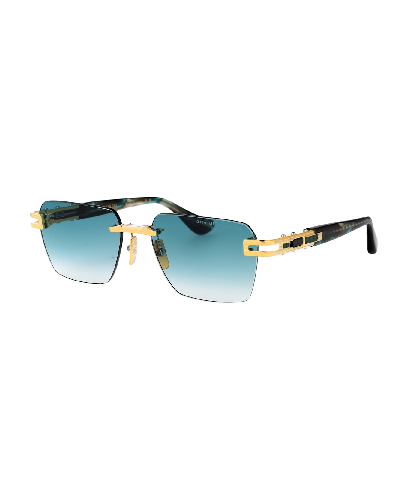 Dita Meta-evo One Sunglasses - Yellow Gold - Arctic Sky Swirl w Turquoise to Clear Gradient