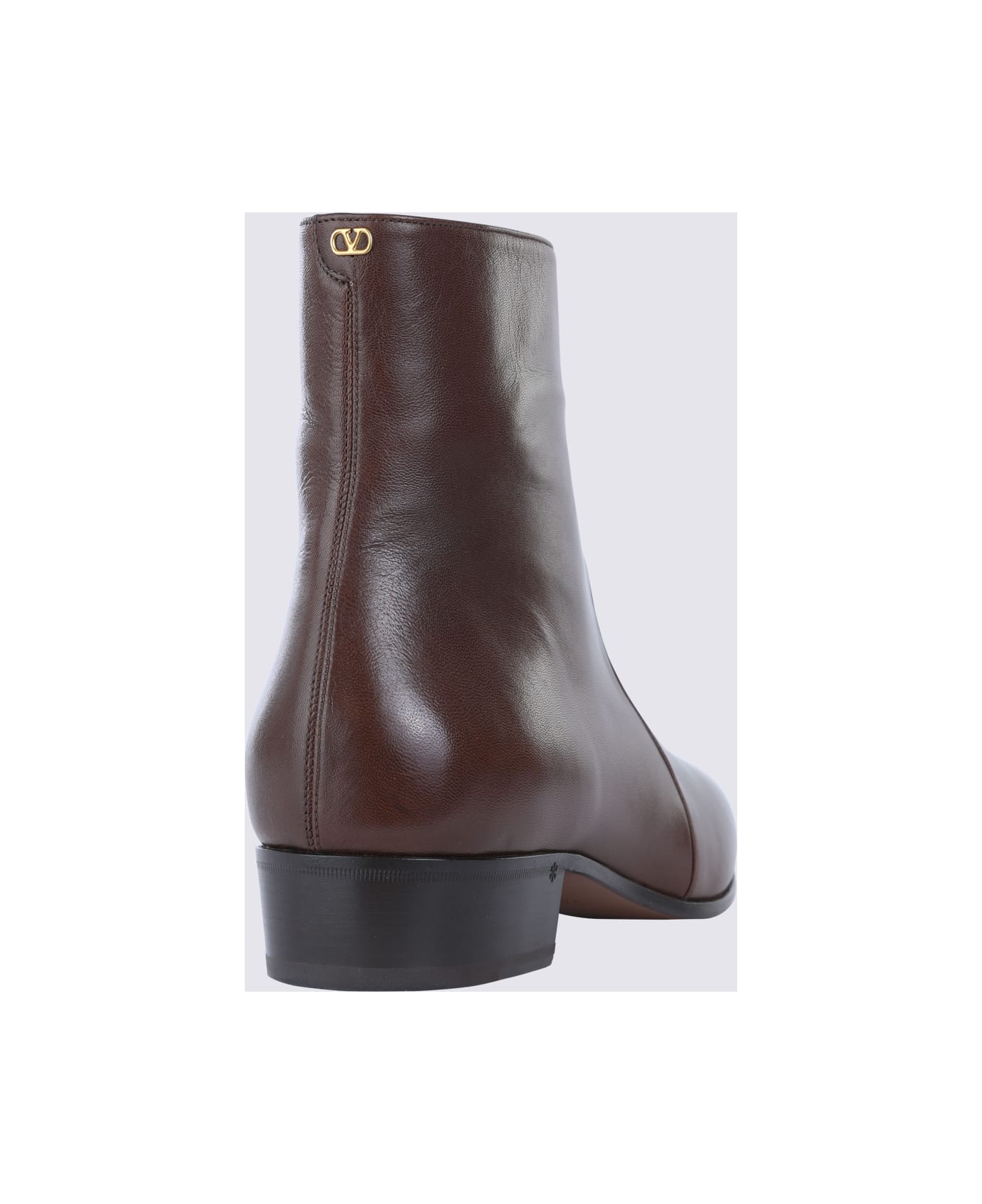 Valentino Garavani Bark Leather Beatle Boots - BARK