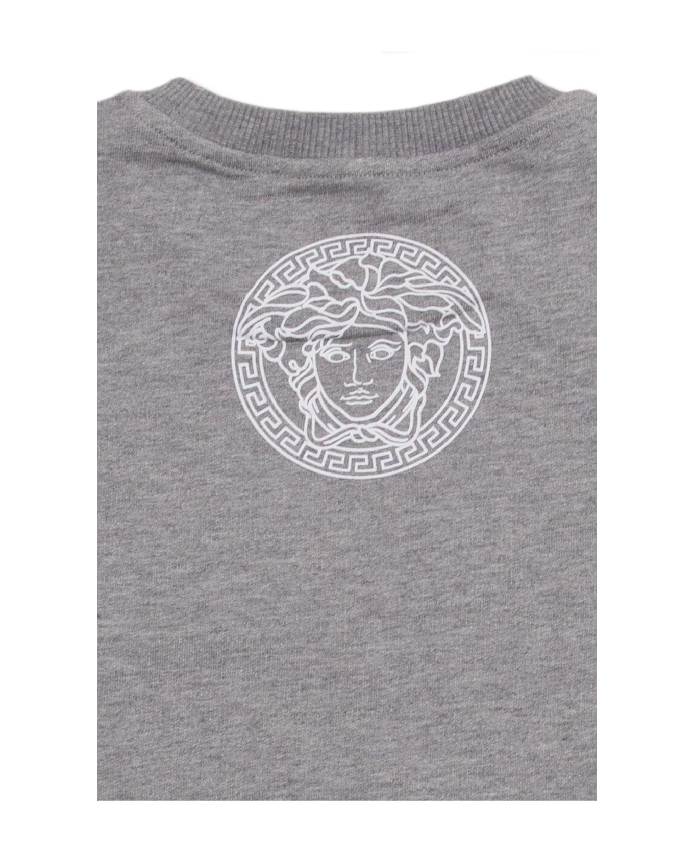 Versace Logo-printed Crewneck Sweatshirt - Grey ニットウェア＆スウェットシャツ
