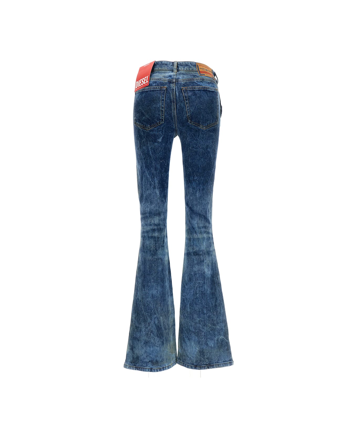 Diesel Blue Low Waist Flare Jeans In Cotton Blend Woman - Blu デニム